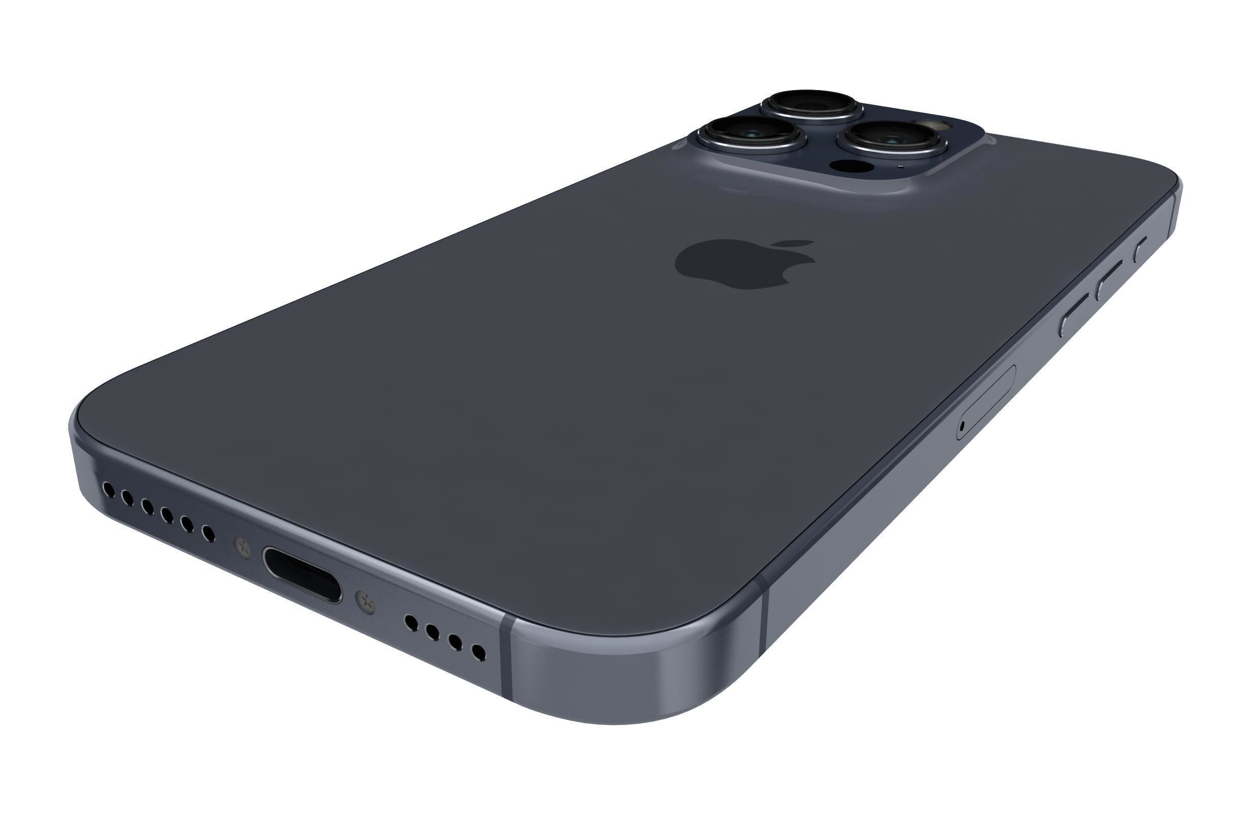 Apple iPhone 15 Pro Blue Titanium 3D model_14
