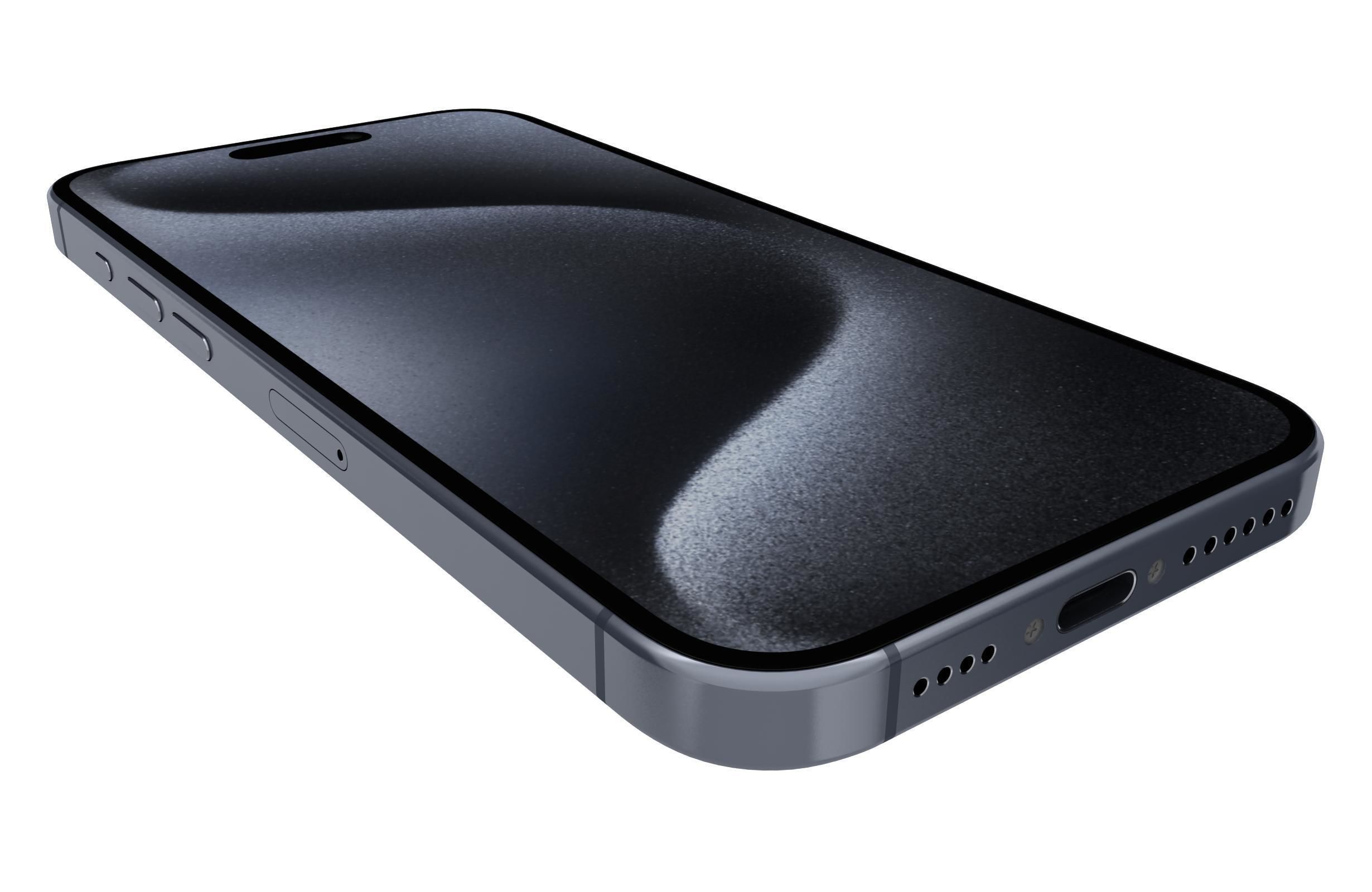 Apple iPhone 15 Pro Blue Titanium 3D model_12