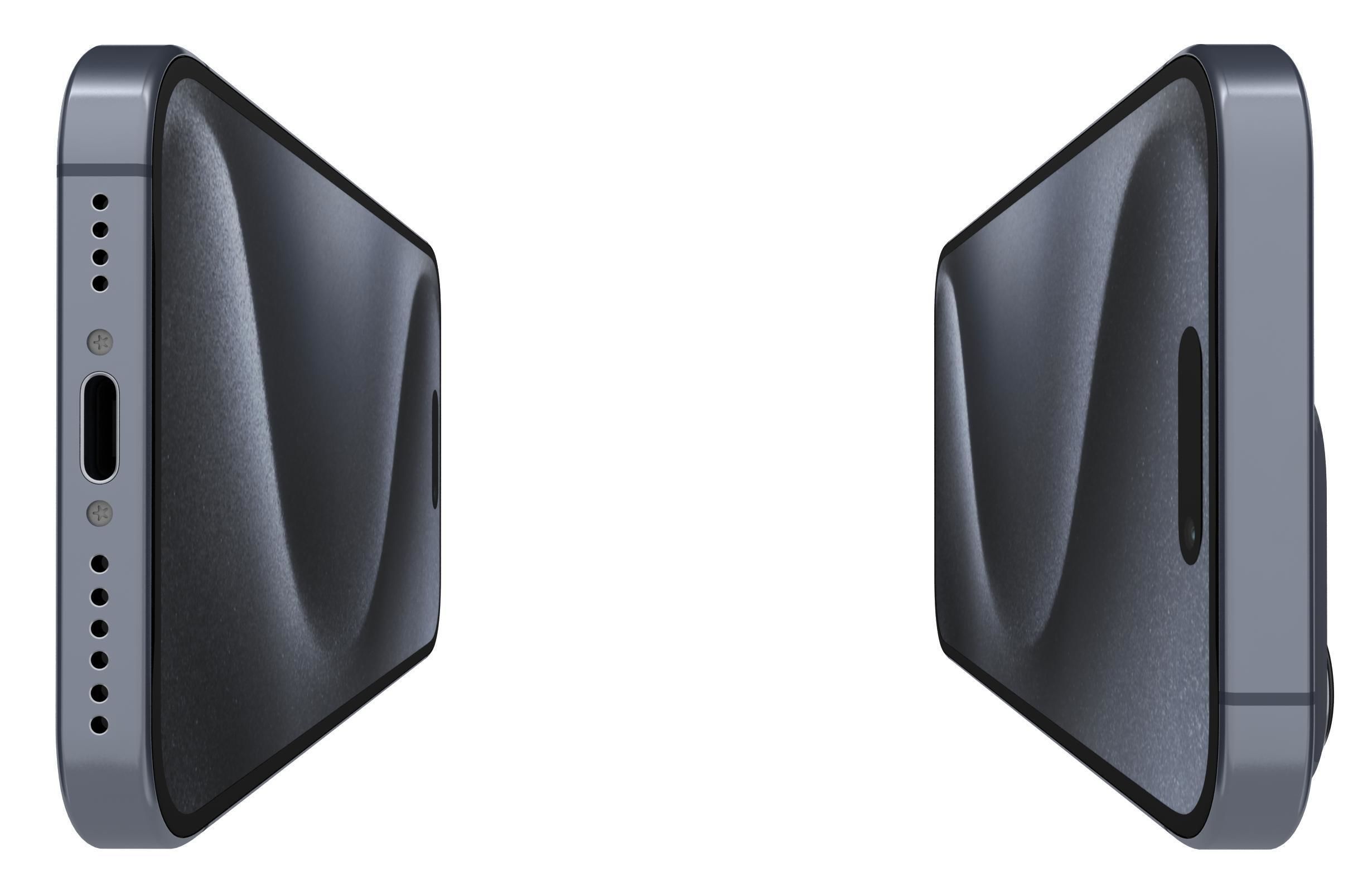 Apple iPhone 15 Pro Blue Titanium 3D model_7