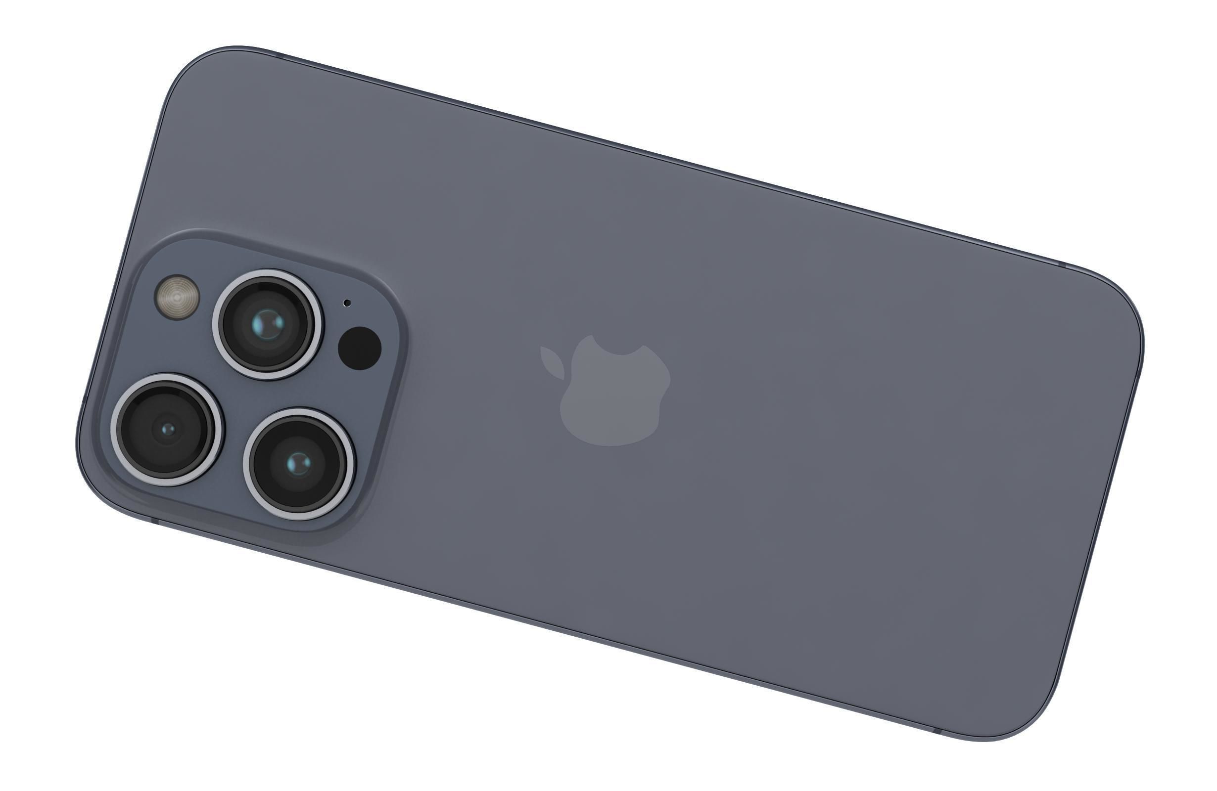 Apple iPhone 15 Pro Blue Titanium 3D model_11