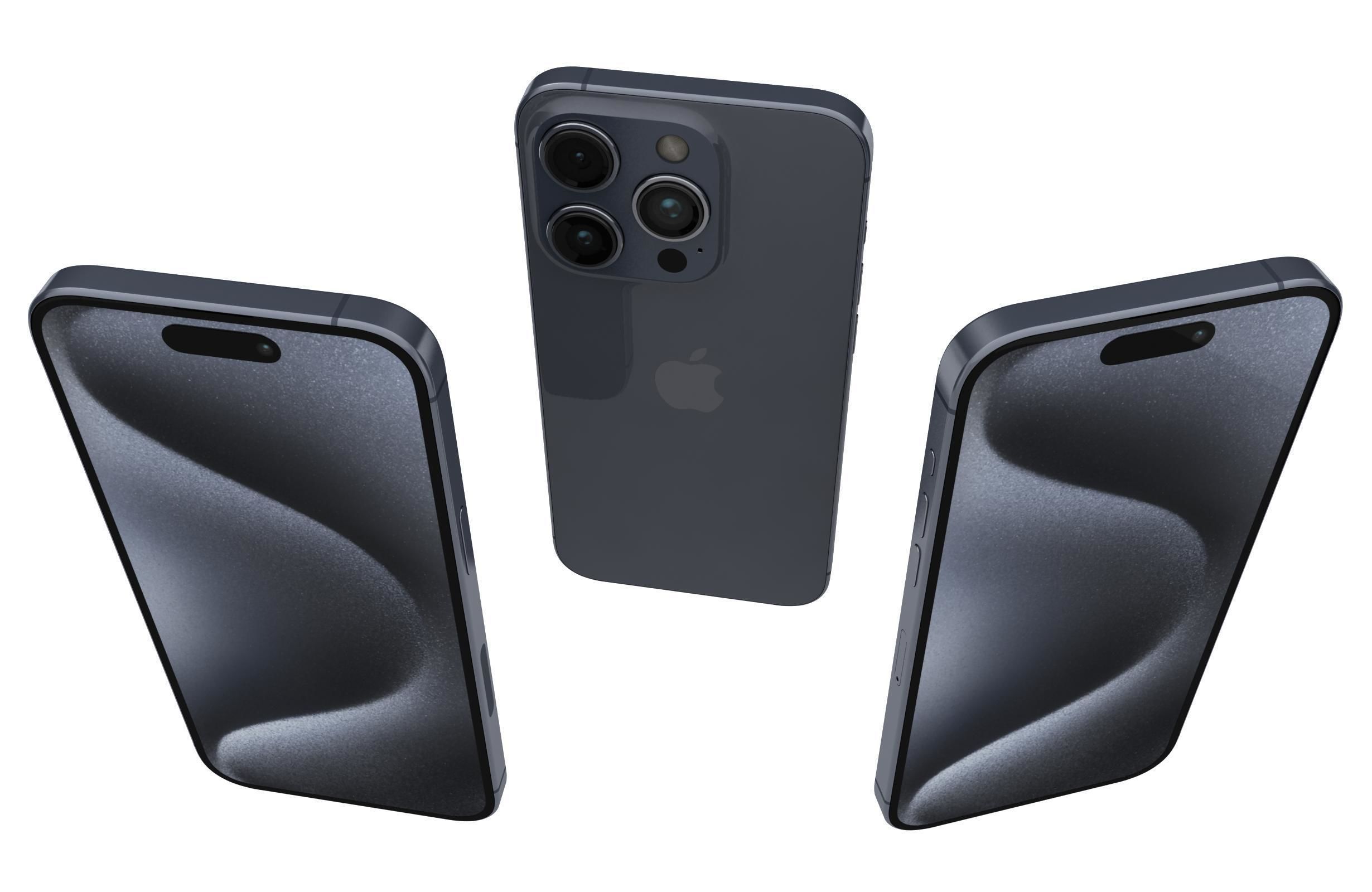 Apple iPhone 15 Pro Blue Titanium 3D model_1