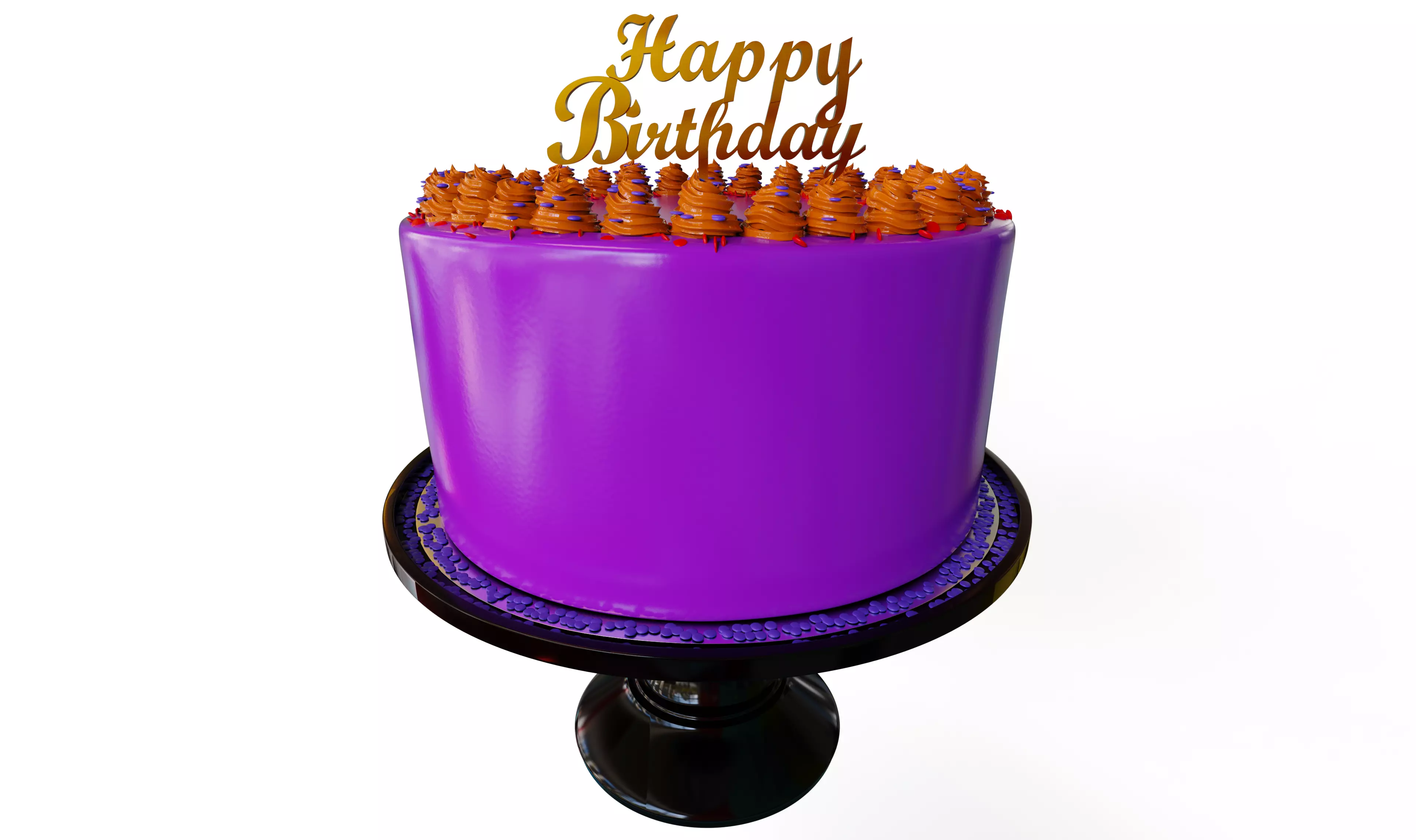 HAPPY BIRTHDAY TEXT CAKE TOPPER 3D print model_0