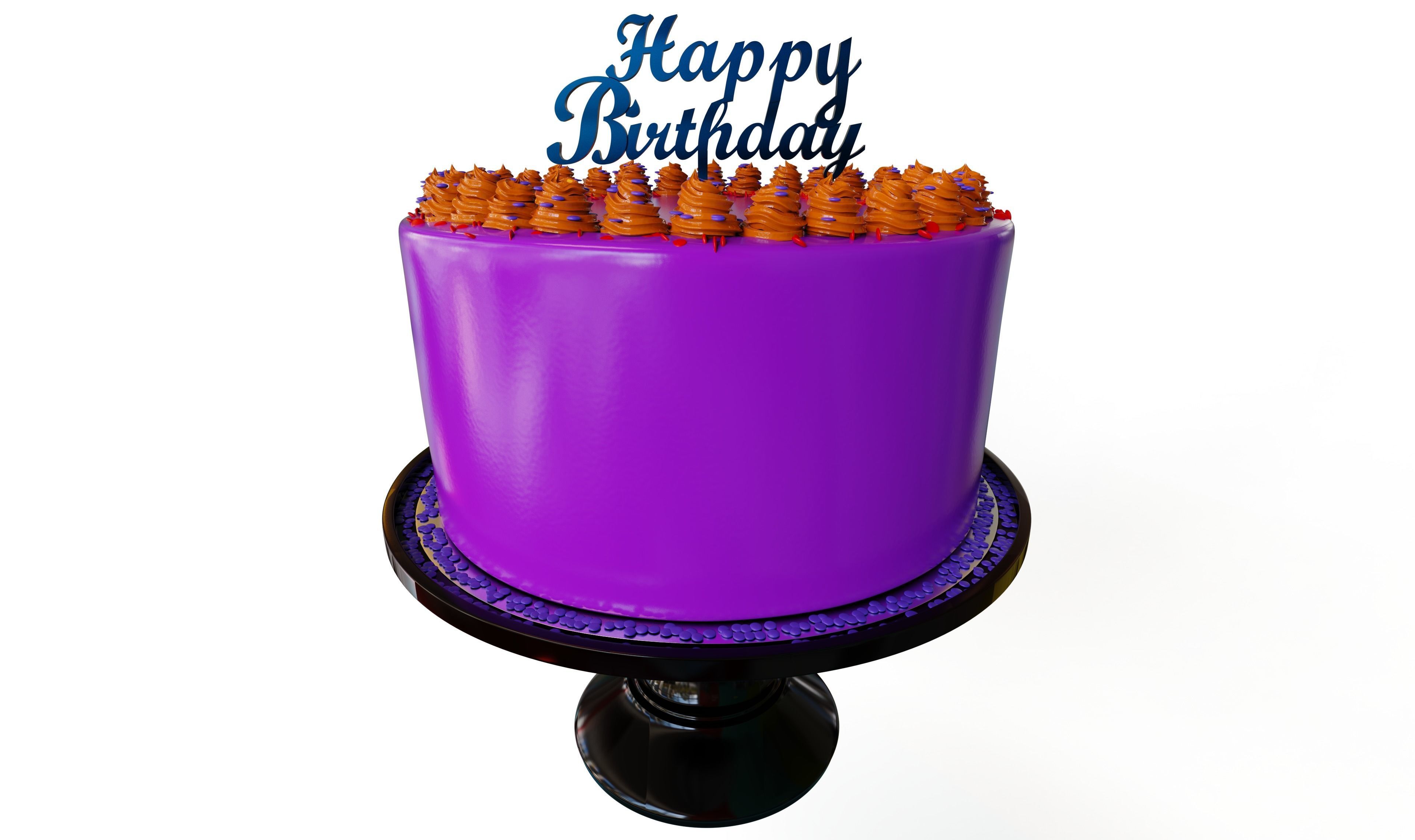 HAPPY BIRTHDAY TEXT CAKE TOPPER 3D print model_1