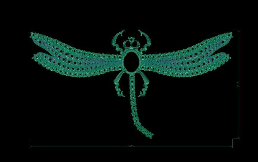 DRAGONFLY PANDENT 3D print model_4
