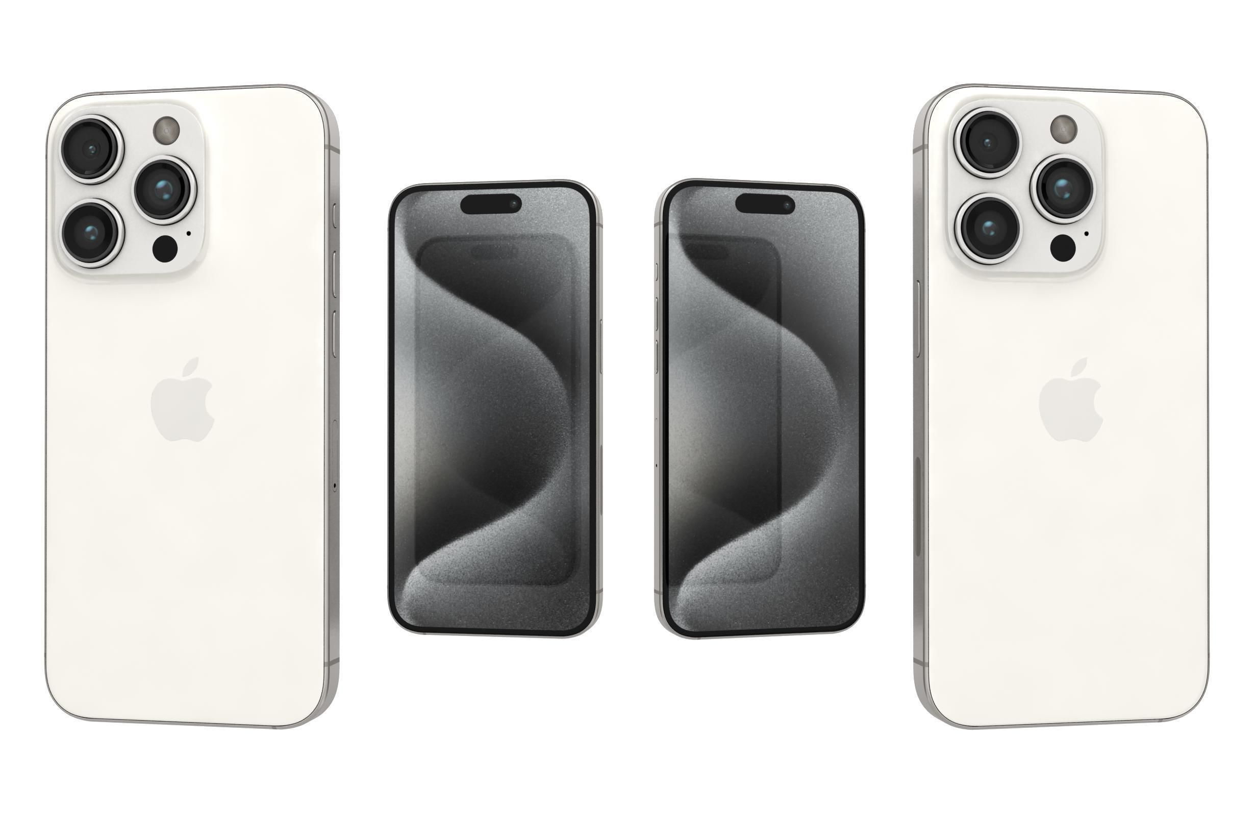 Apple iPhone 15 Pro White Titanium 3D model_3