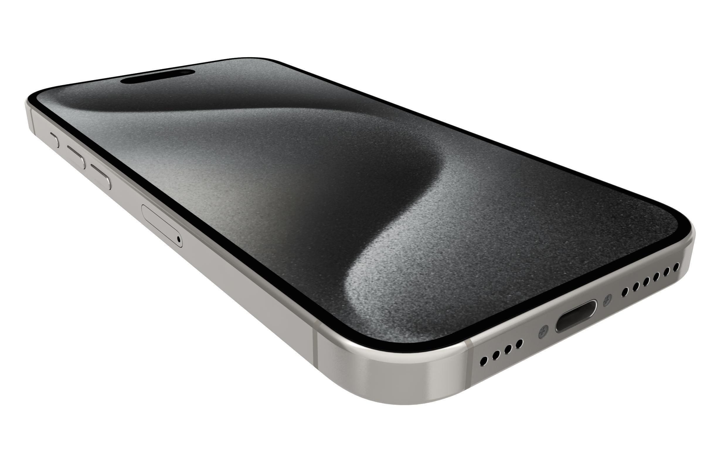 Apple iPhone 15 Pro White Titanium 3D model_12