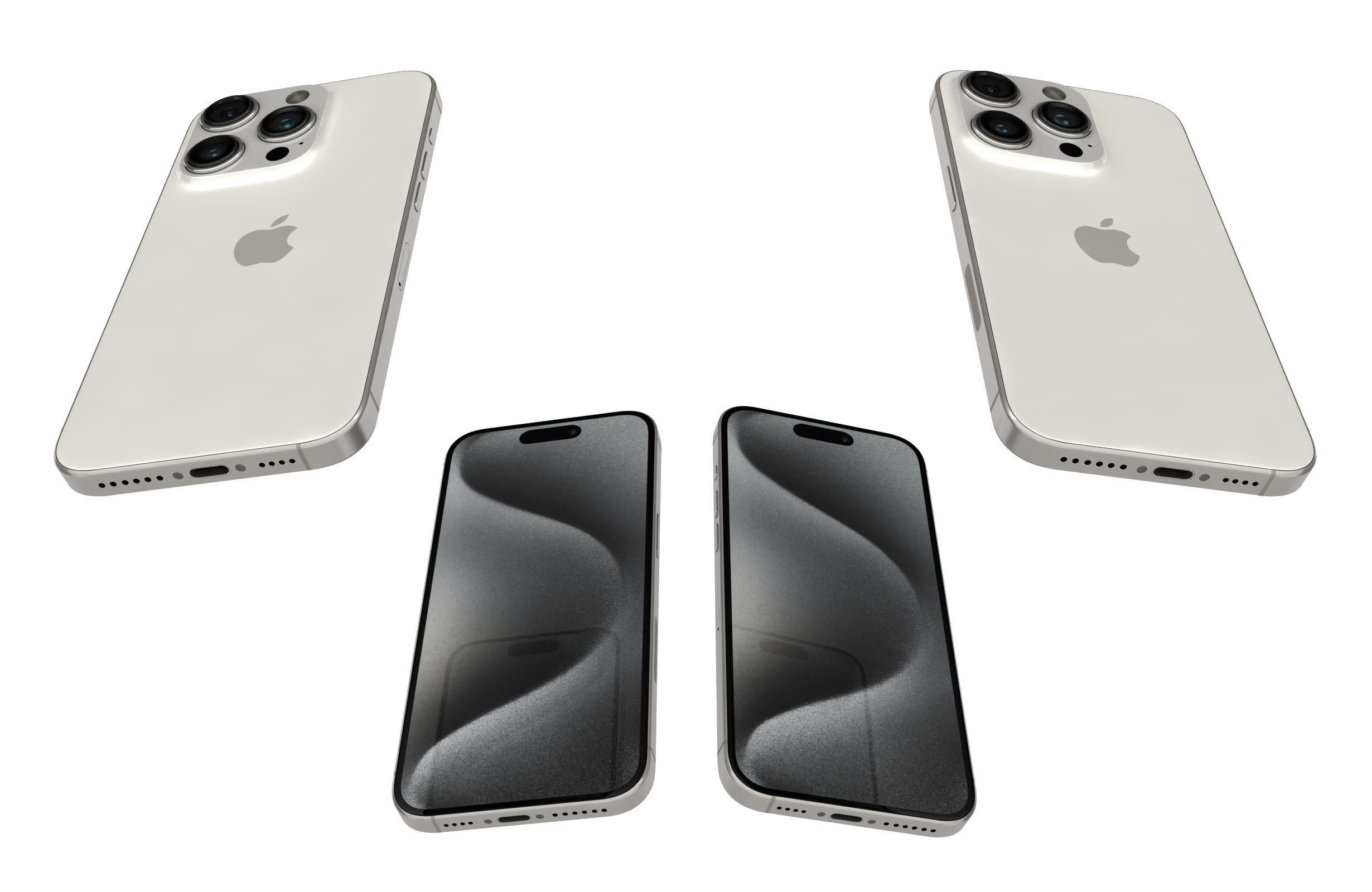 Apple iPhone 15 Pro White Titanium 3D model_5