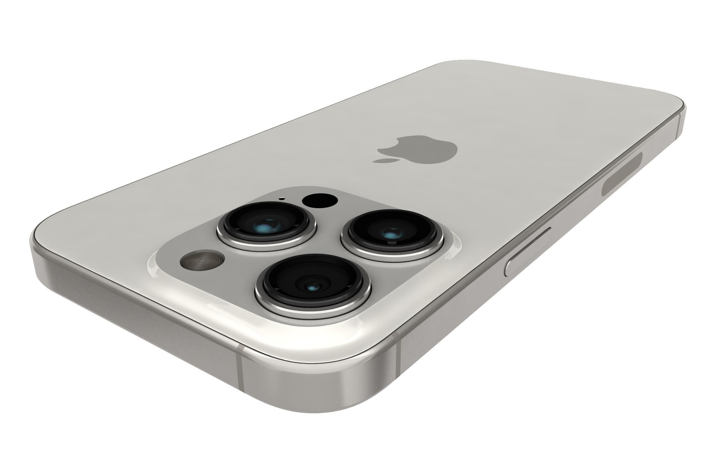 Apple iPhone 15 Pro White Titanium 3D model_14