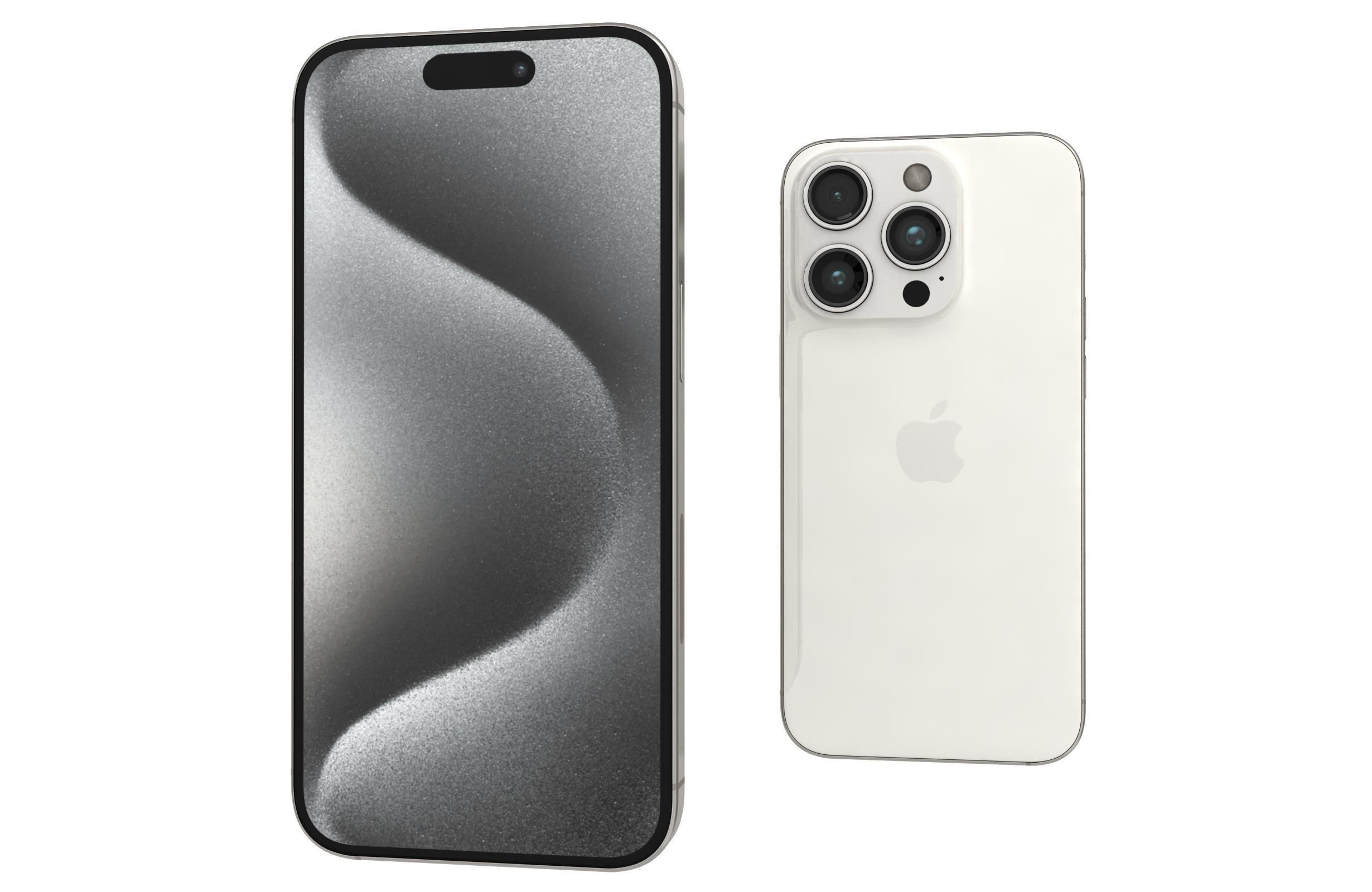 Apple iPhone 15 Pro White Titanium 3D model_6
