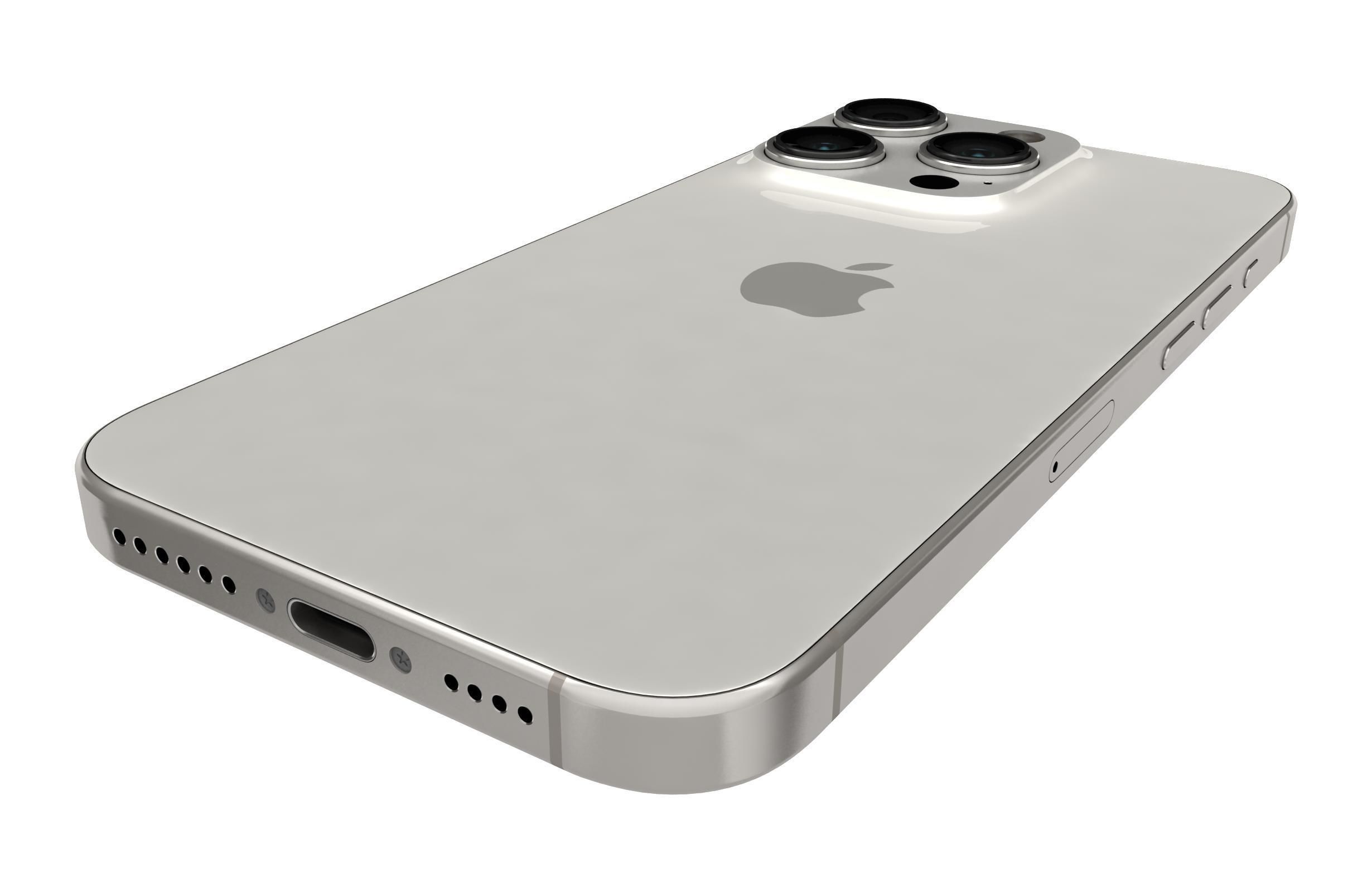 Apple iPhone 15 Pro White Titanium 3D model_13
