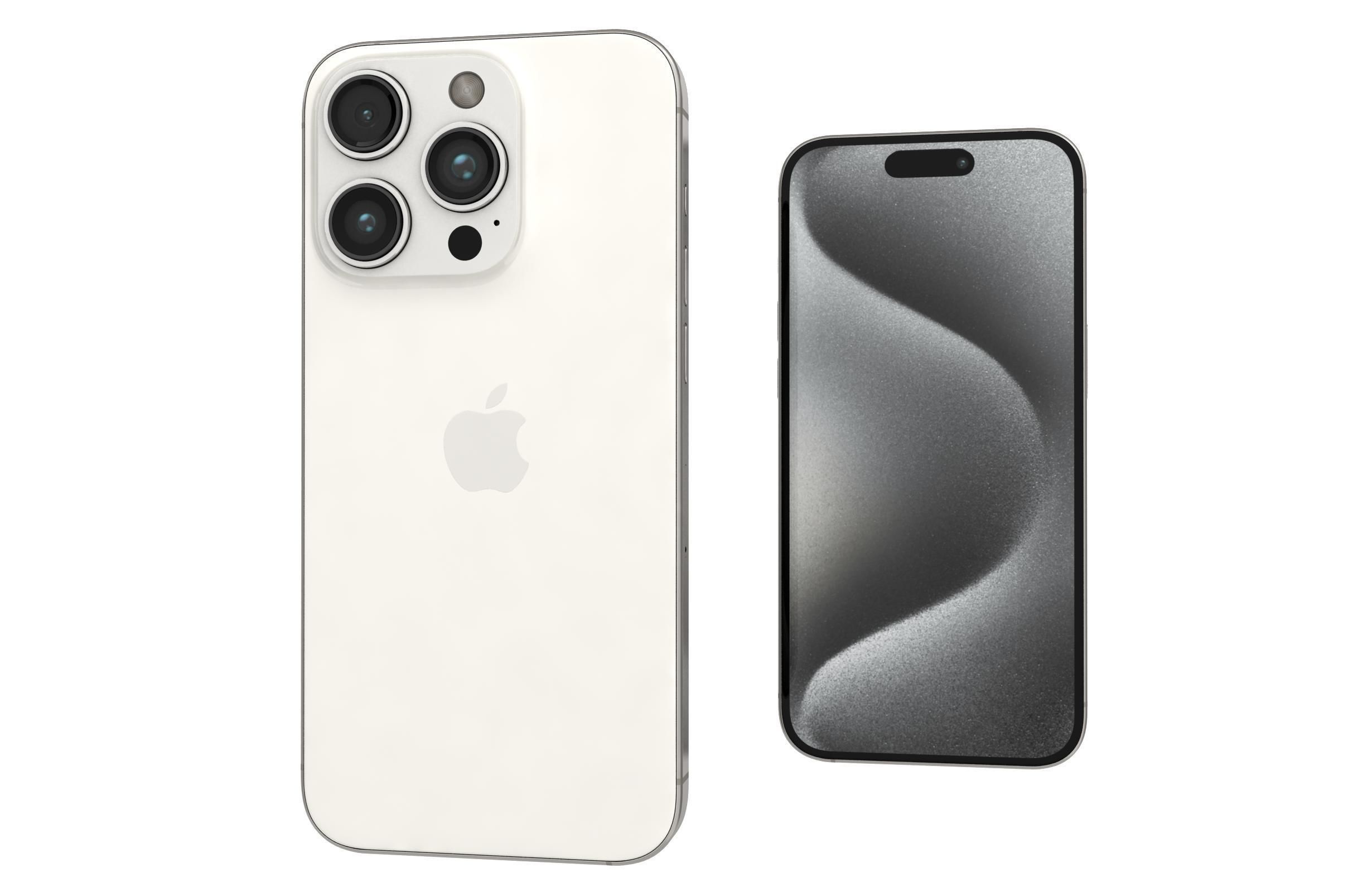 Apple iPhone 15 Pro White Titanium 3D model_7