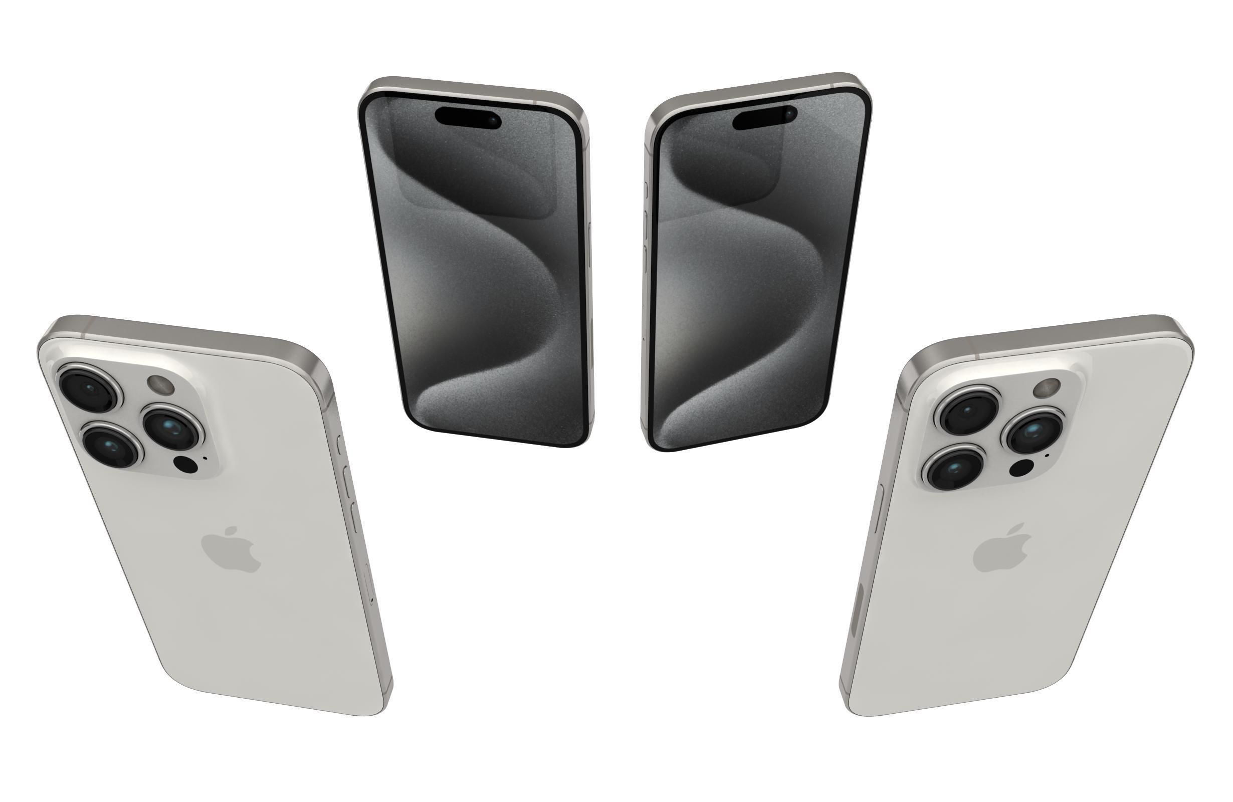 Apple iPhone 15 Pro White Titanium 3D model_4