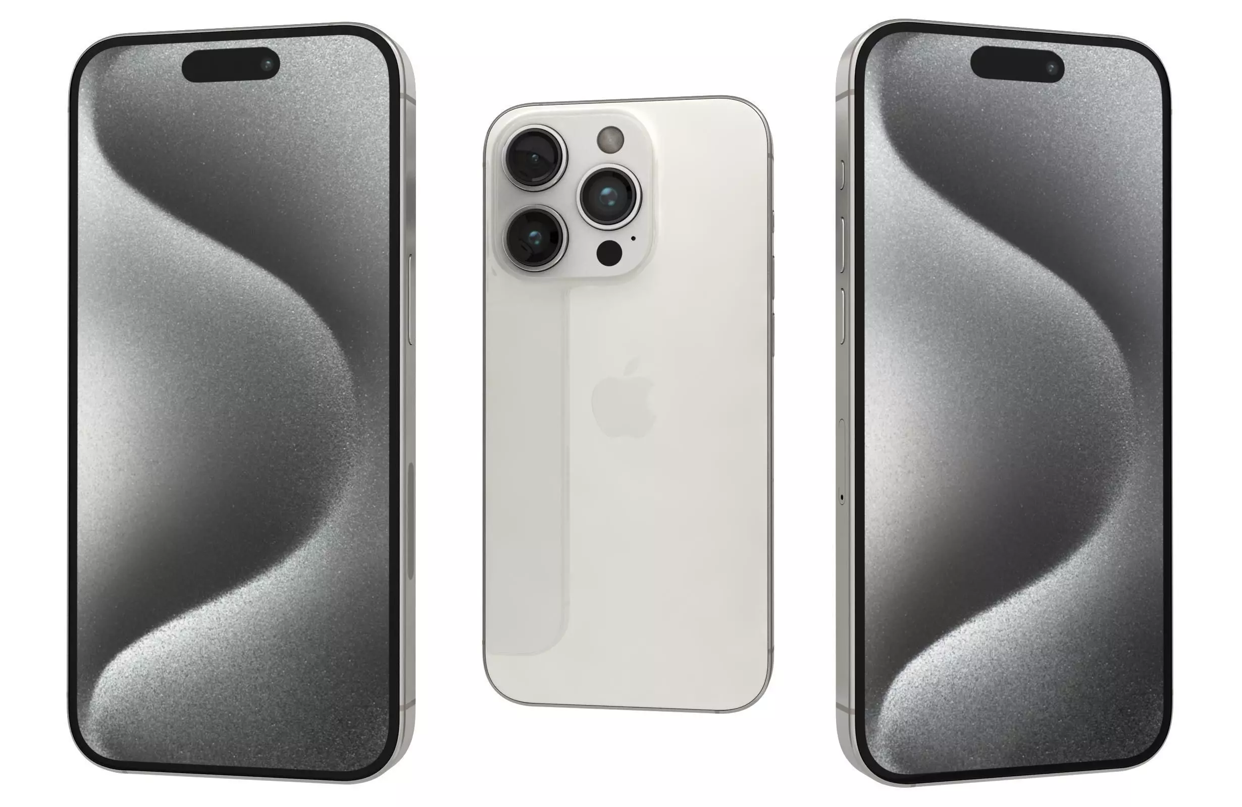 Apple iPhone 15 Pro White Titanium 3D model_0