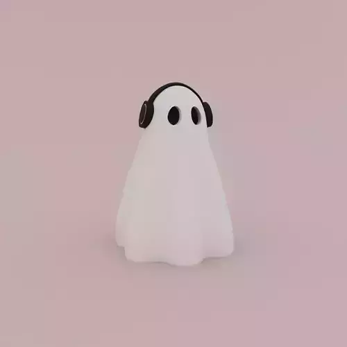 Cute little Music lover Ghost 3D print model