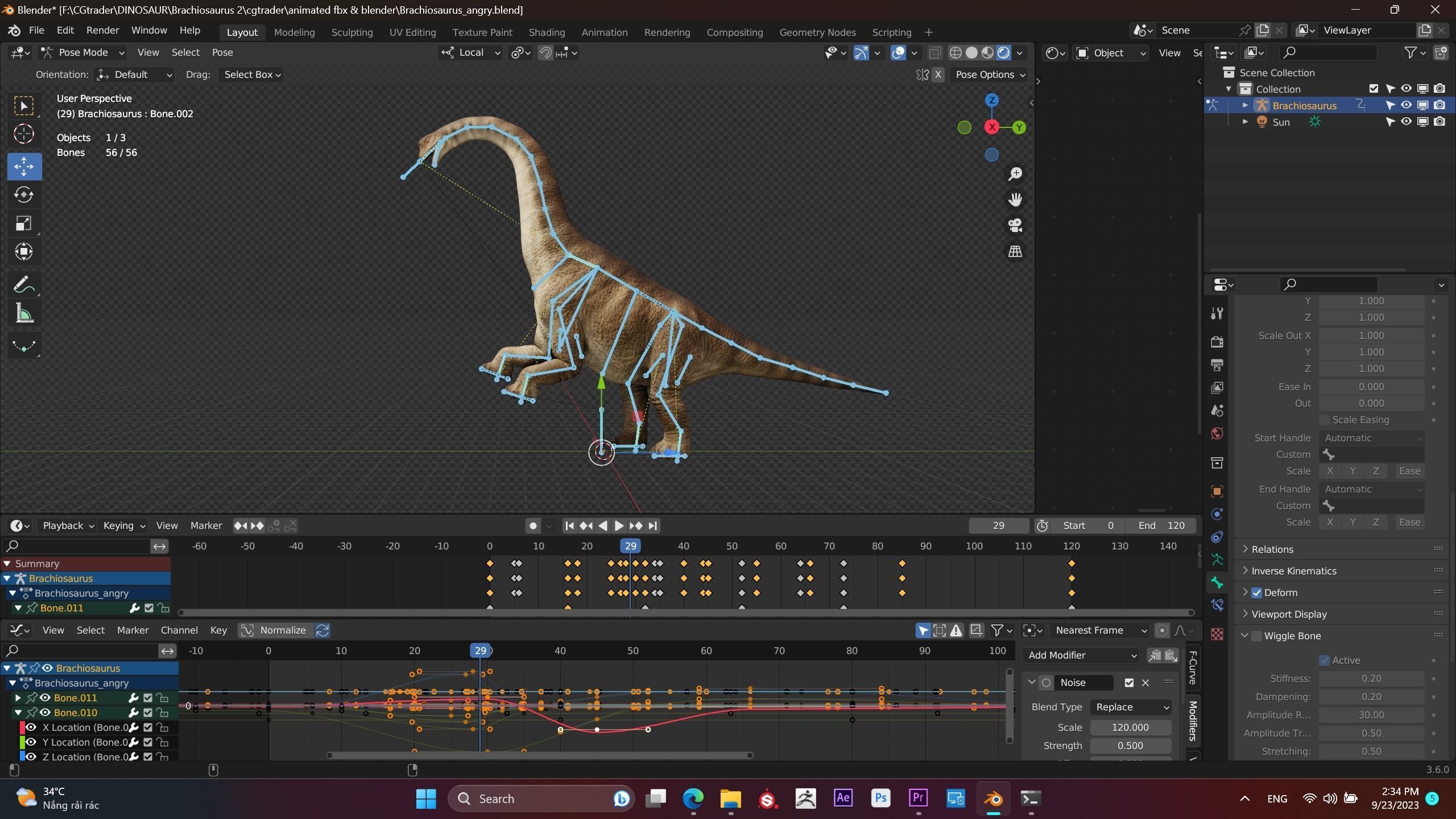 Brachiosaurus Sauropod Dinosaur Low-poly 3D model_10