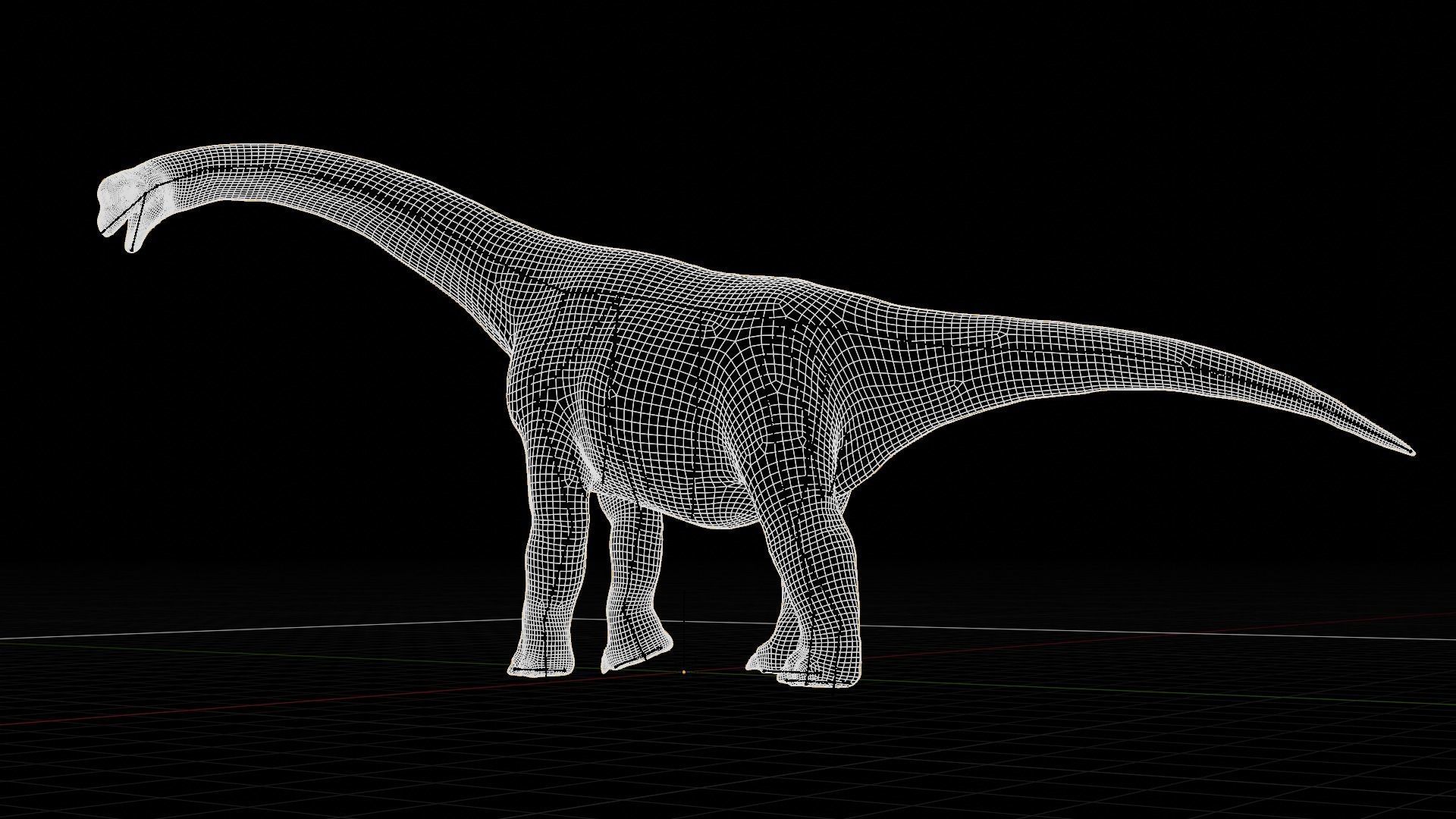Brachiosaurus Sauropod Dinosaur Low-poly 3D model_9
