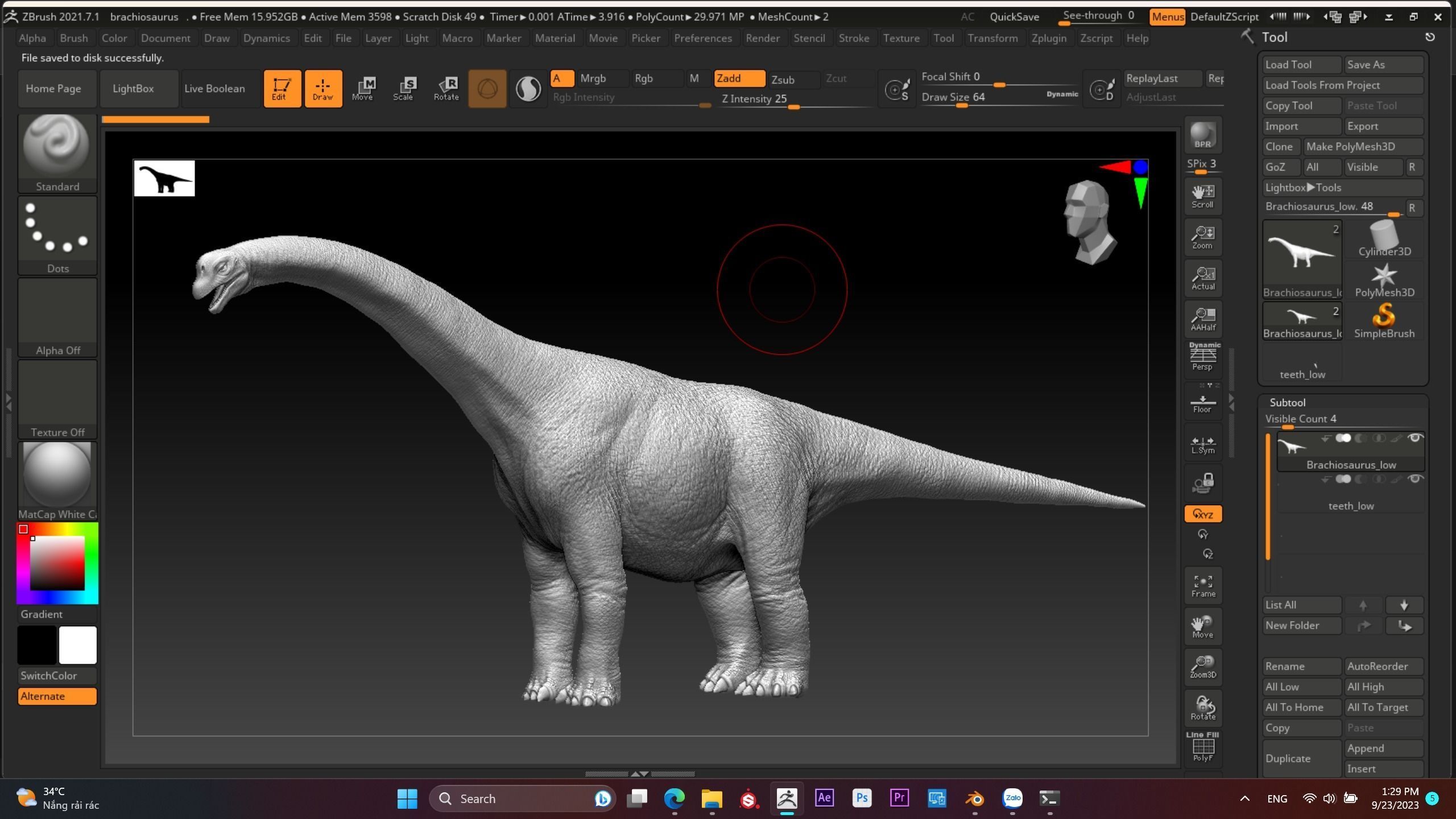 Brachiosaurus Sauropod Dinosaur Low-poly 3D model_6