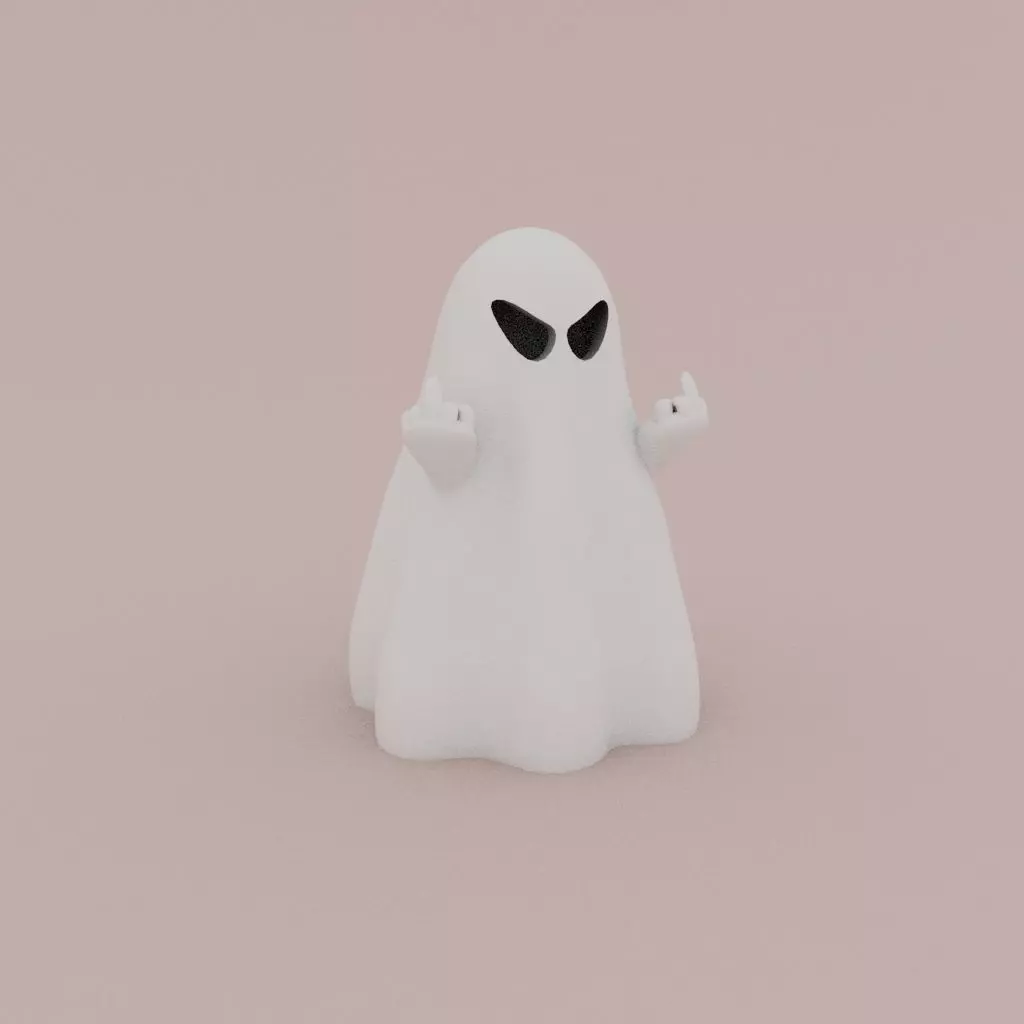 Cute little Angry Ghost 3D print model_0