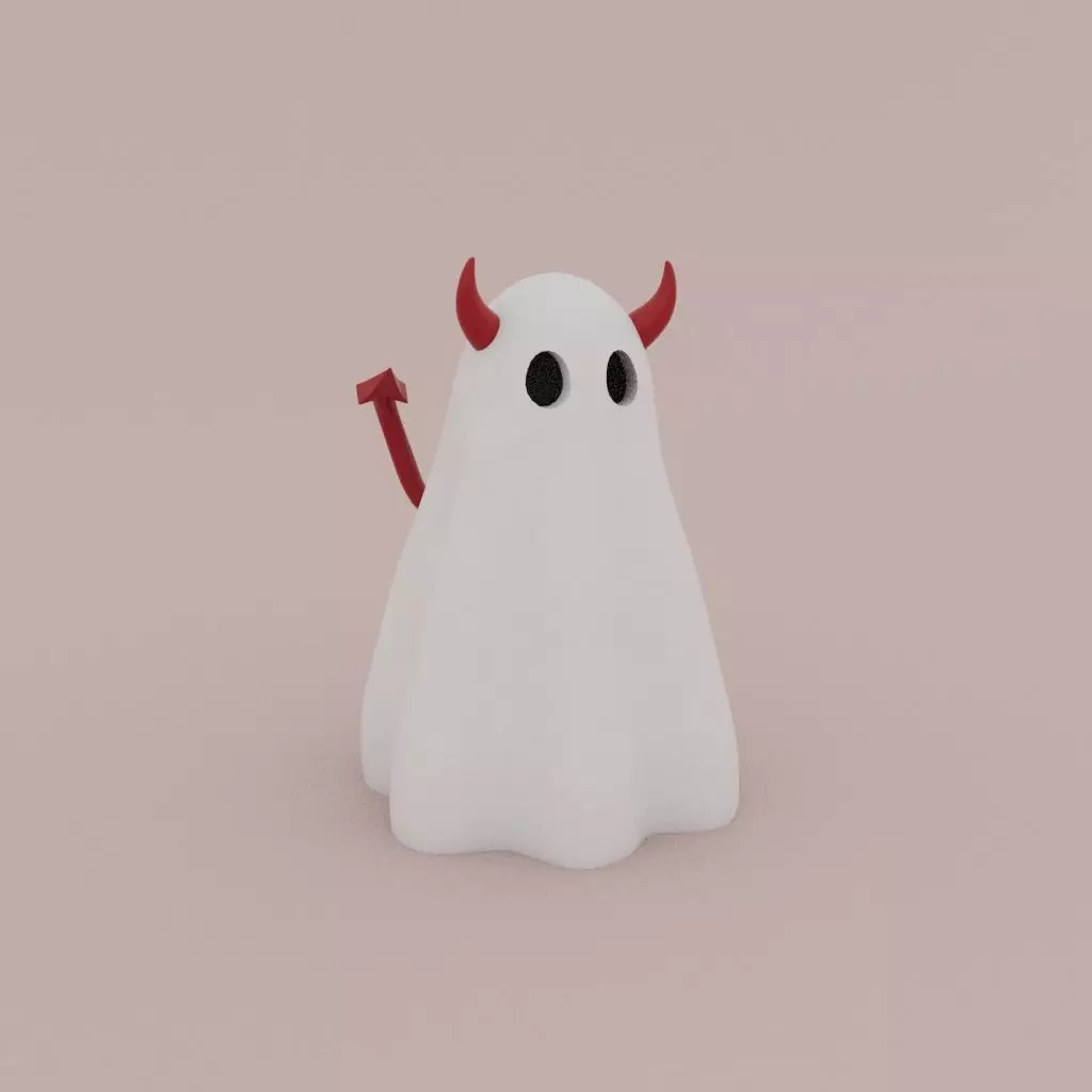 Cute little Devil Ghost 3D print model_0