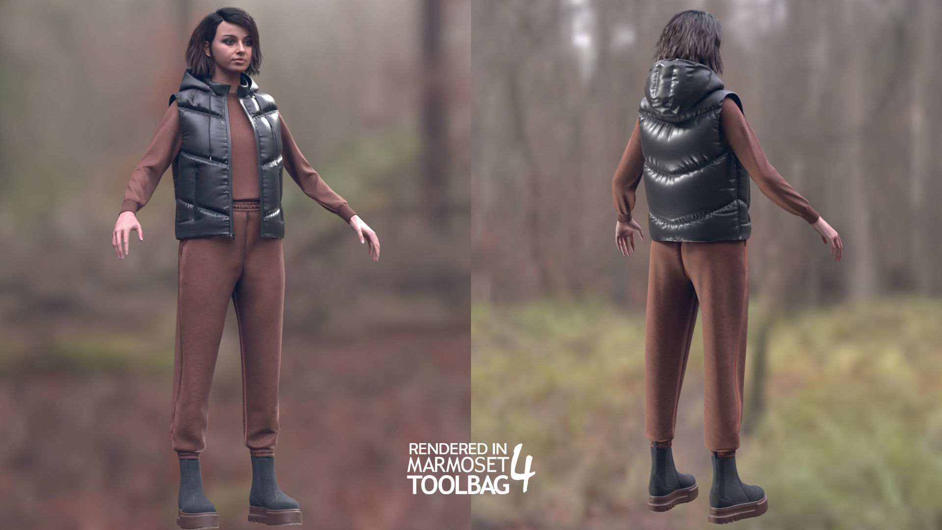 Mens and Womens Winter and Autumn Outfits 3D Model Collection_19