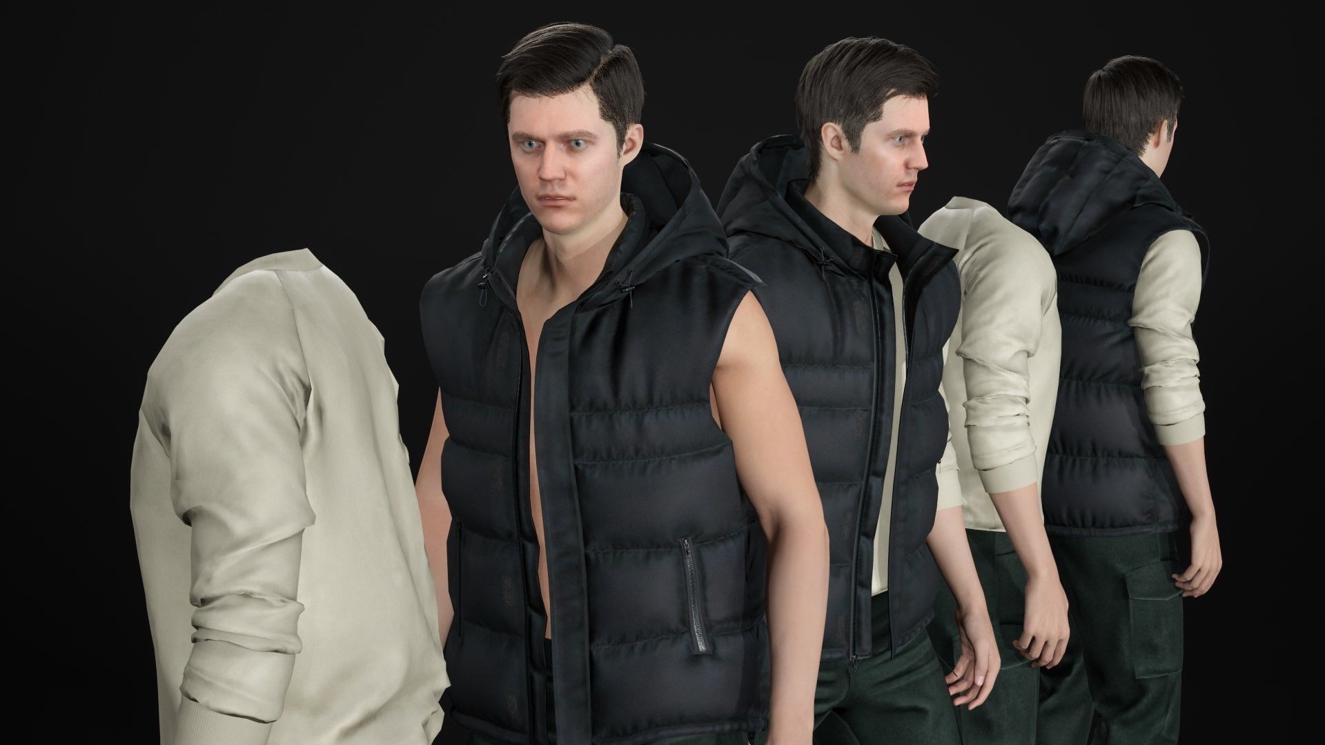 Mens and Womens Winter and Autumn Outfits 3D Model Collection_55