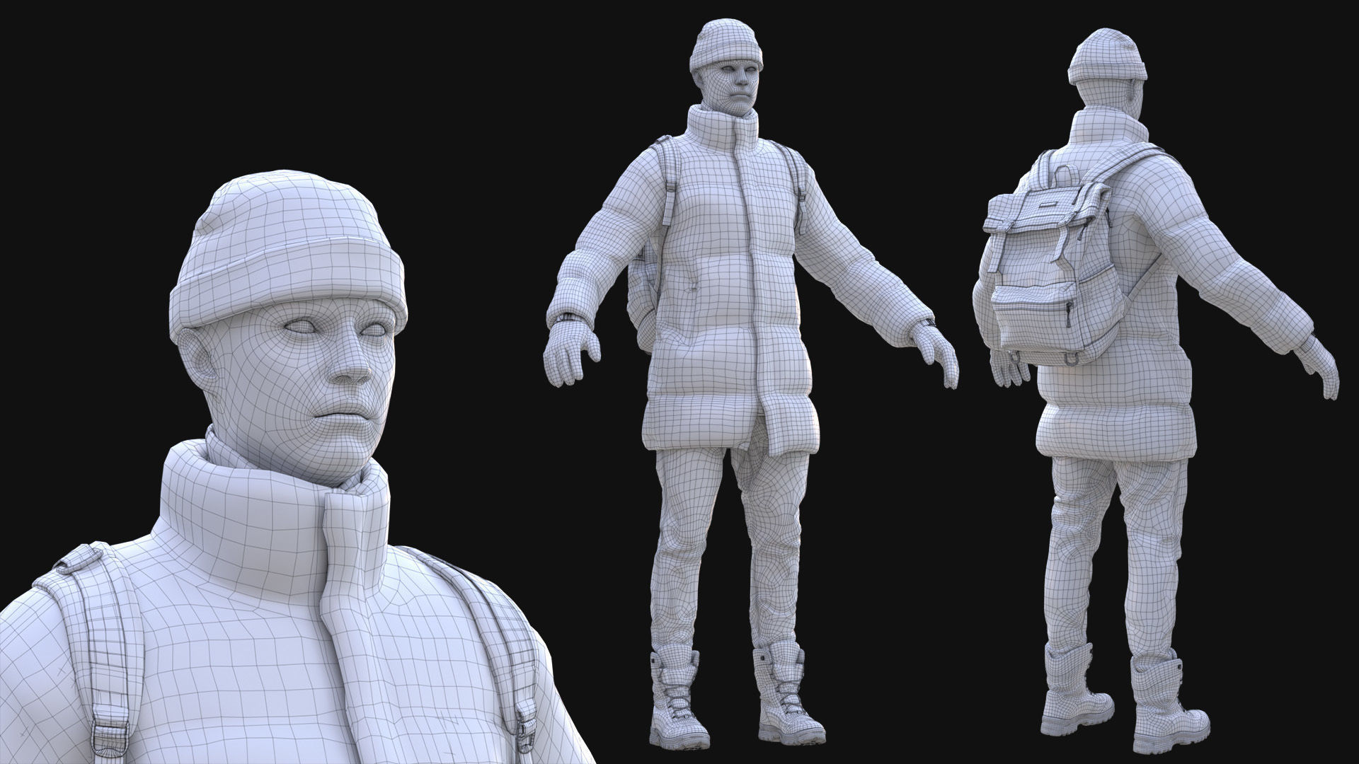 Mens and Womens Winter and Autumn Outfits 3D Model Collection_41