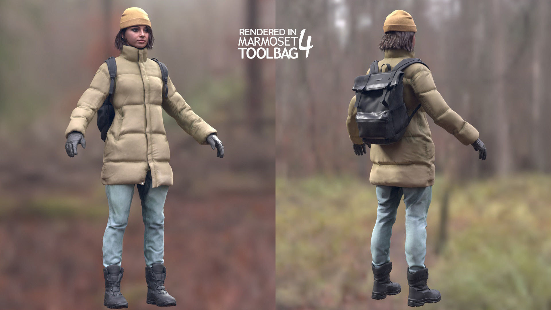 Mens and Womens Winter and Autumn Outfits 3D Model Collection_17