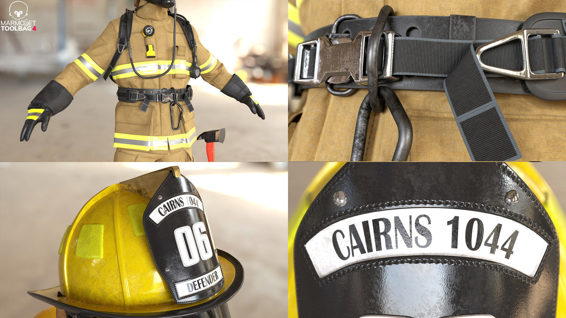 Mens ans Womens Firefighers and Rescuers 3D Model Collection_25