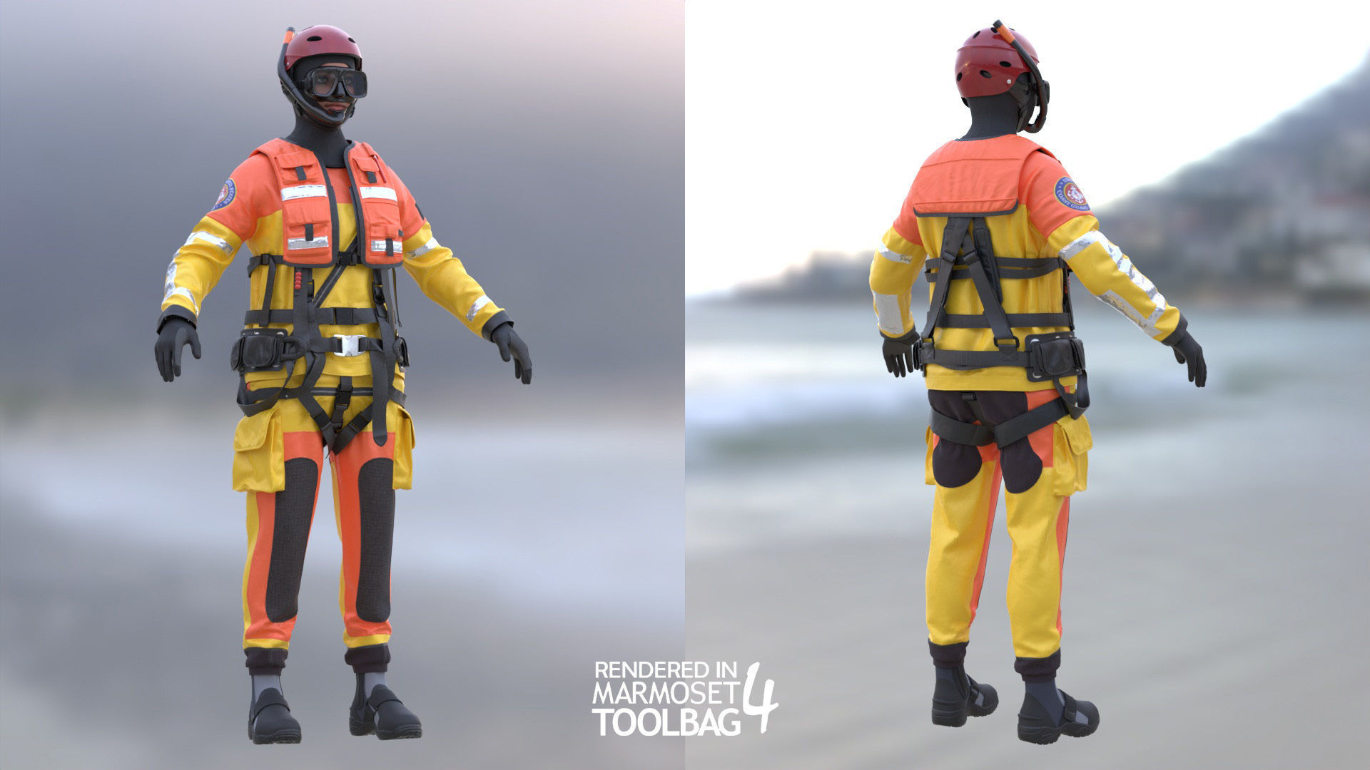 Mens ans Womens Firefighers and Rescuers 3D Model Collection_17