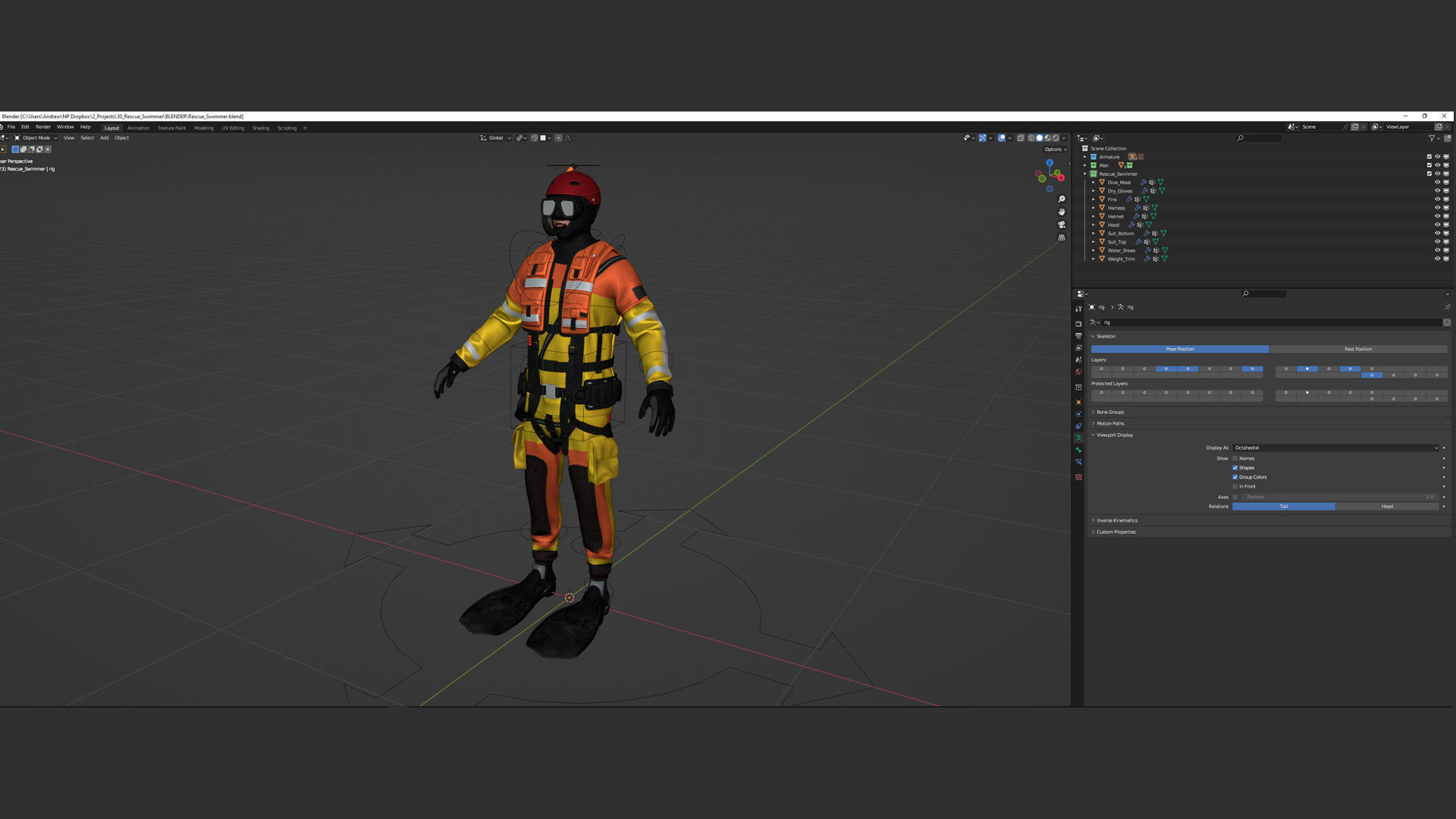 Mens ans Womens Firefighers and Rescuers 3D Model Collection_20