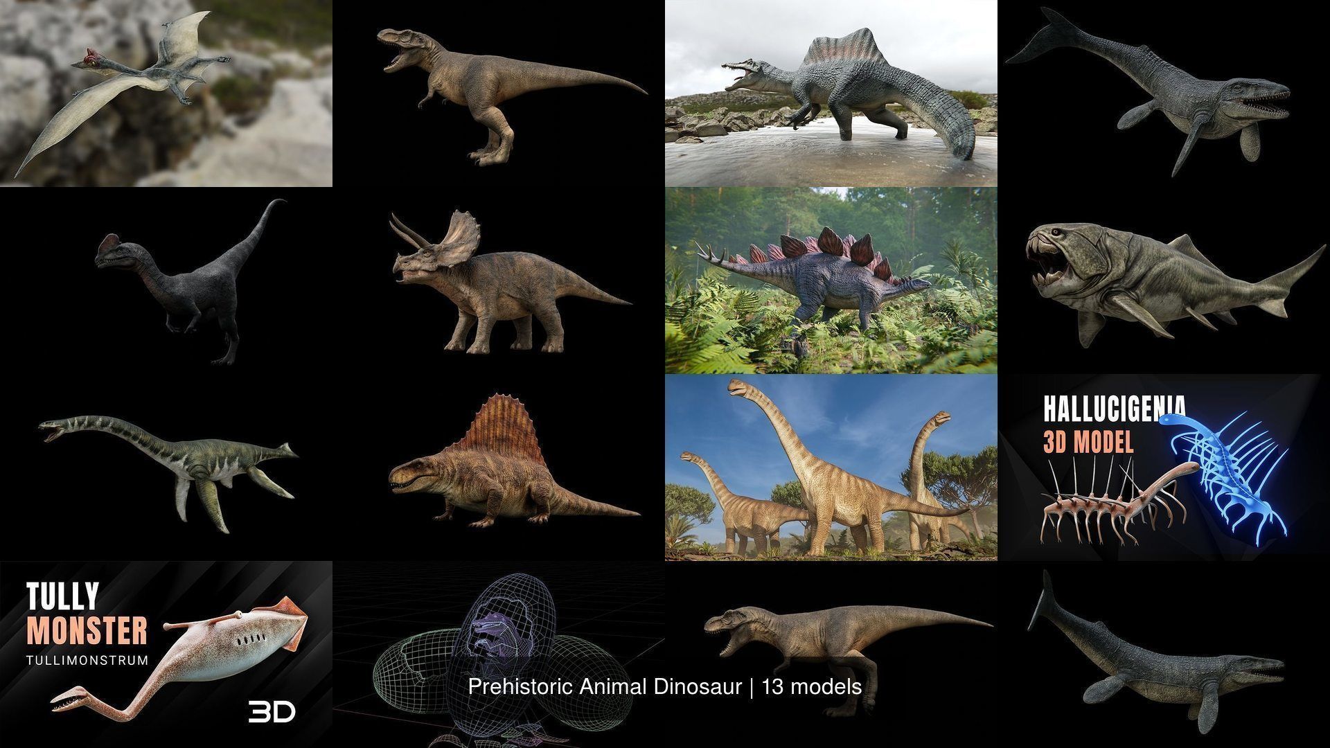 Prehistoric Animal Dinosaur 3D Model Collection_0