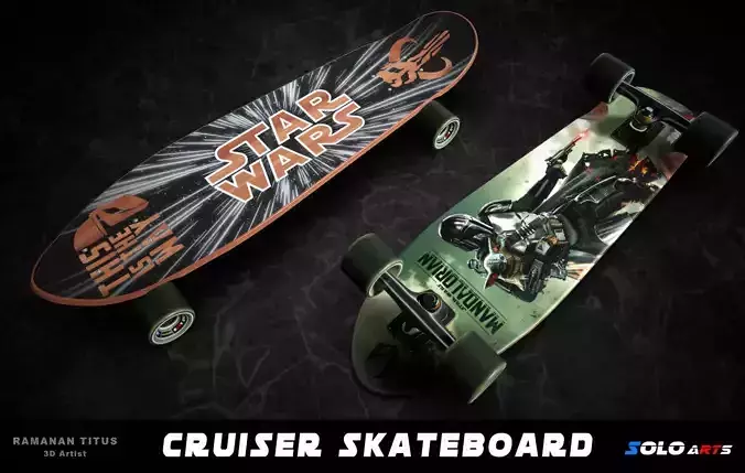 Cruiser Skateboard - Mandalorian Theme