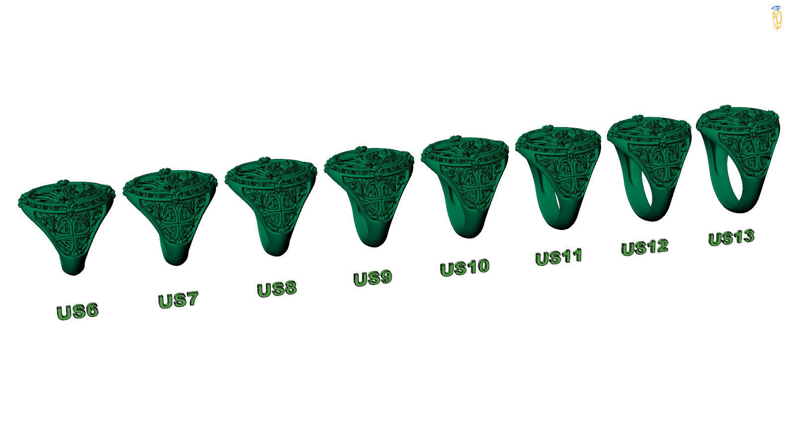 Jesus Christ Cross IHSV Christian Signet 3D print model_7