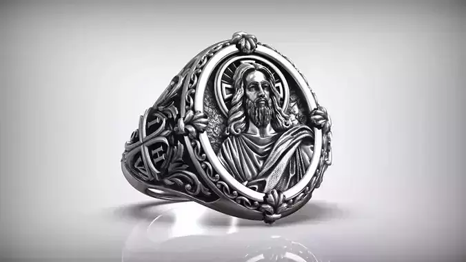 Jesus Christ Cross IHSV Christian Signet 3D print model