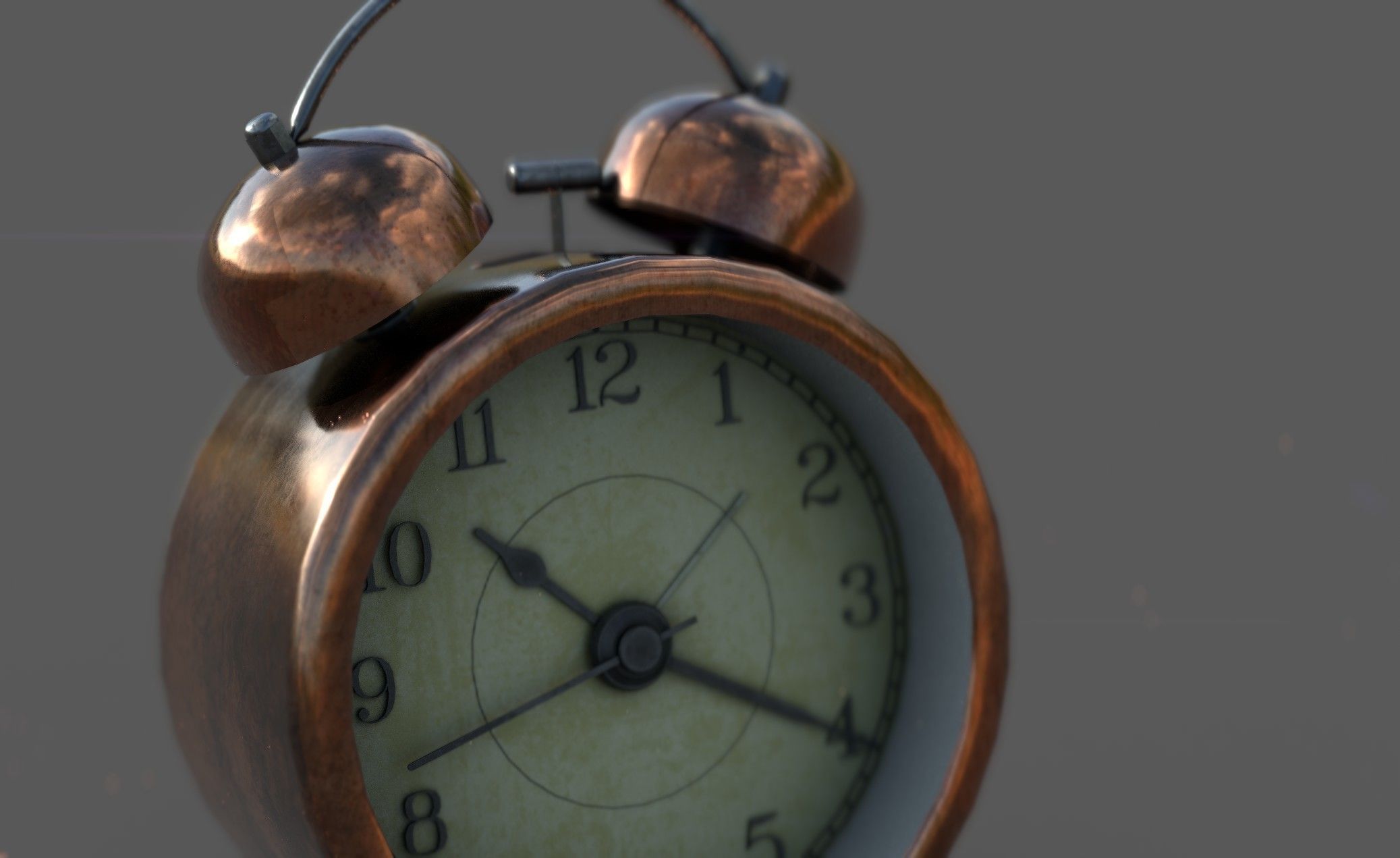 Analog Alarm Clock Low-poly 3D model_4