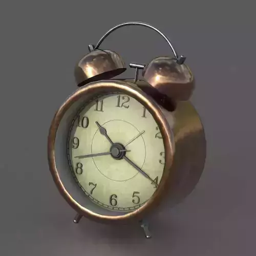 Analog Alarm Clock Low-poly 3D model