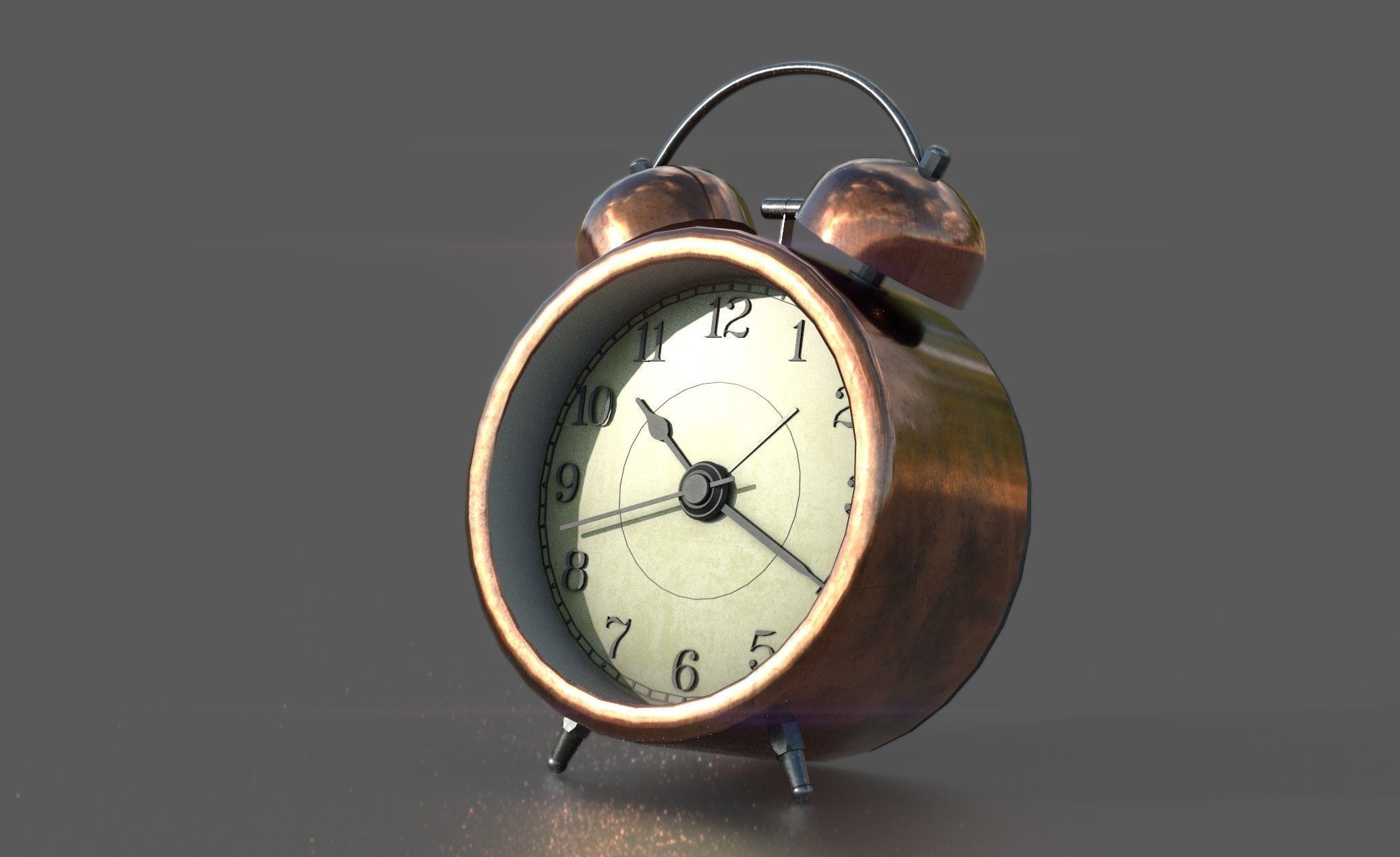 Analog Alarm Clock Low-poly 3D model_5