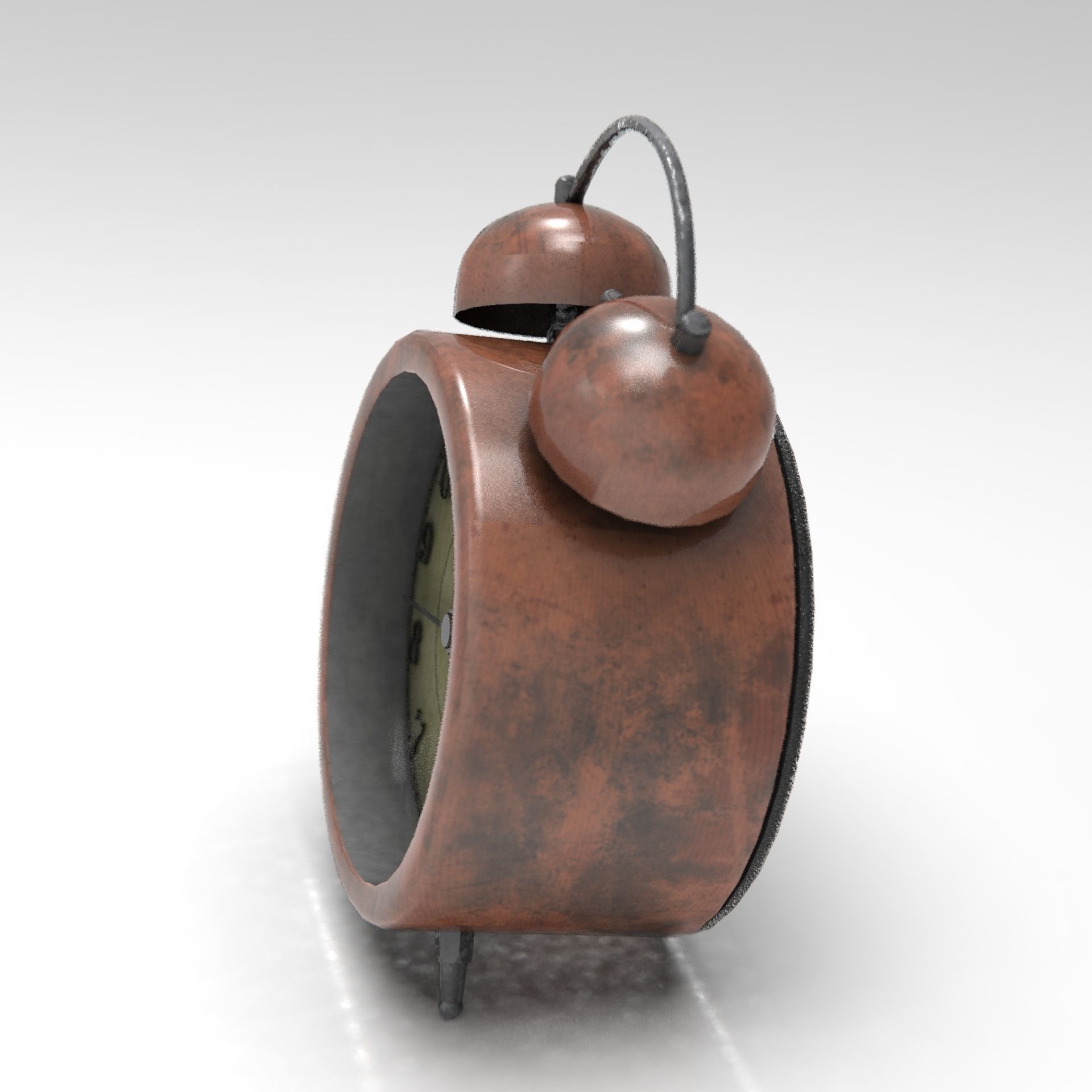 Analog Alarm Clock Low-poly 3D model_14