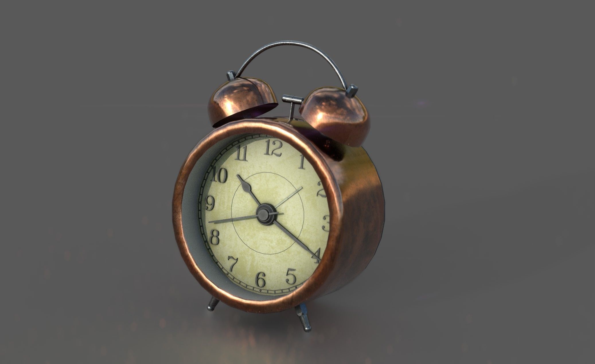 Analog Alarm Clock Low-poly 3D model_2
