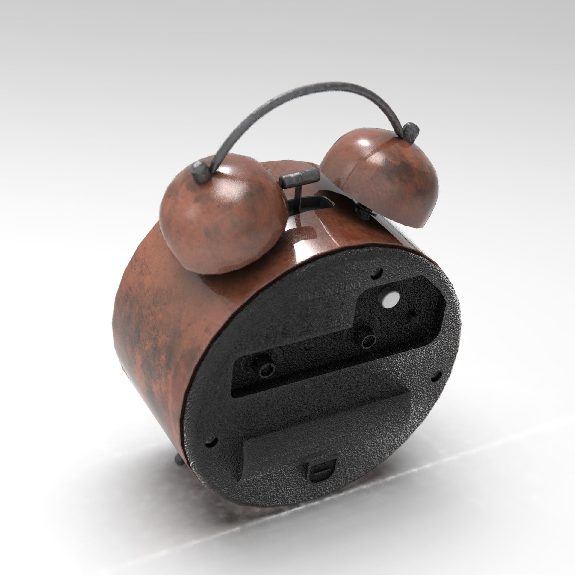 Analog Alarm Clock Low-poly 3D model_15