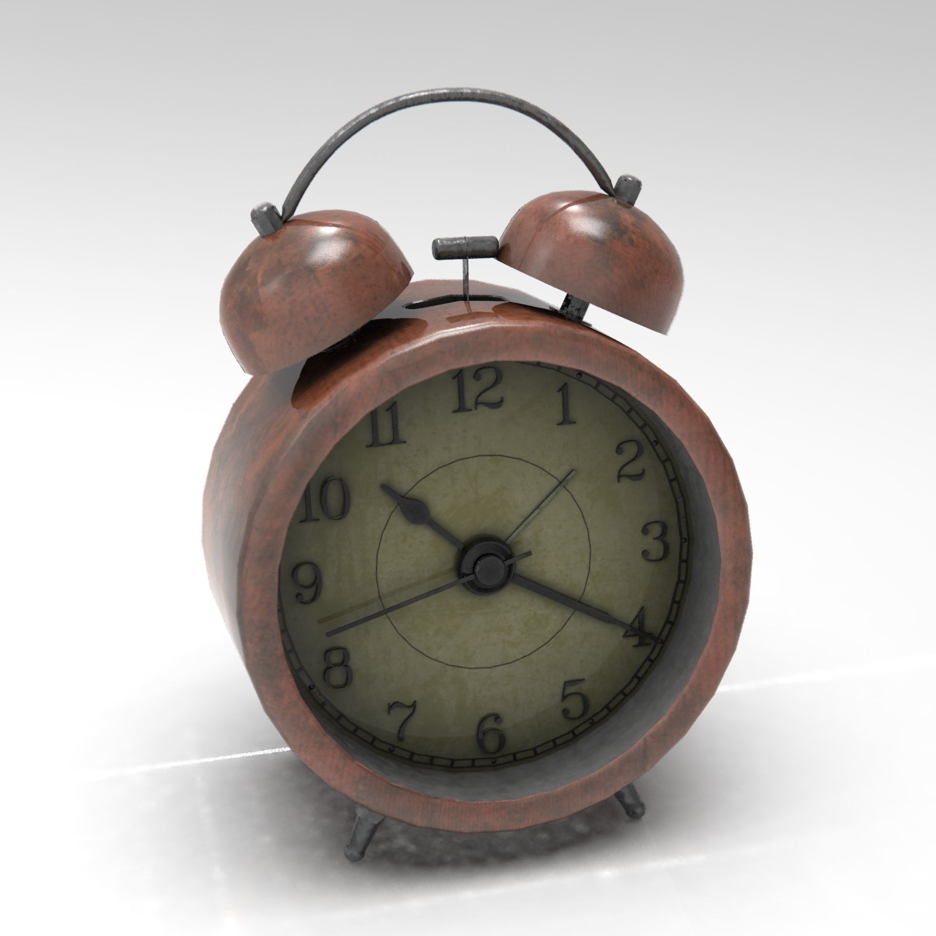 Analog Alarm Clock Low-poly 3D model_18