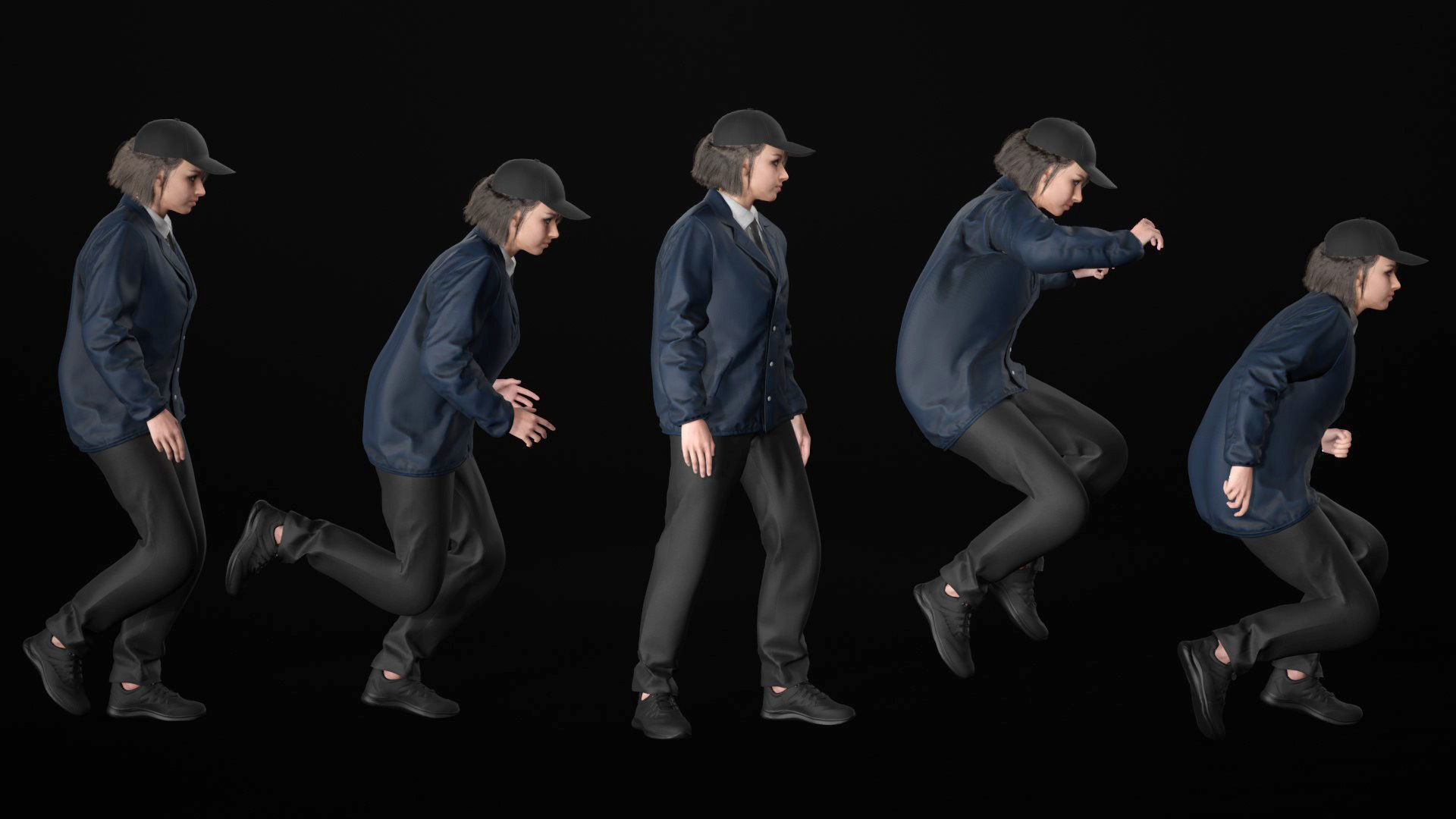 Mens and Womens Prisoner and Agent outfits 3D Model Collection_52