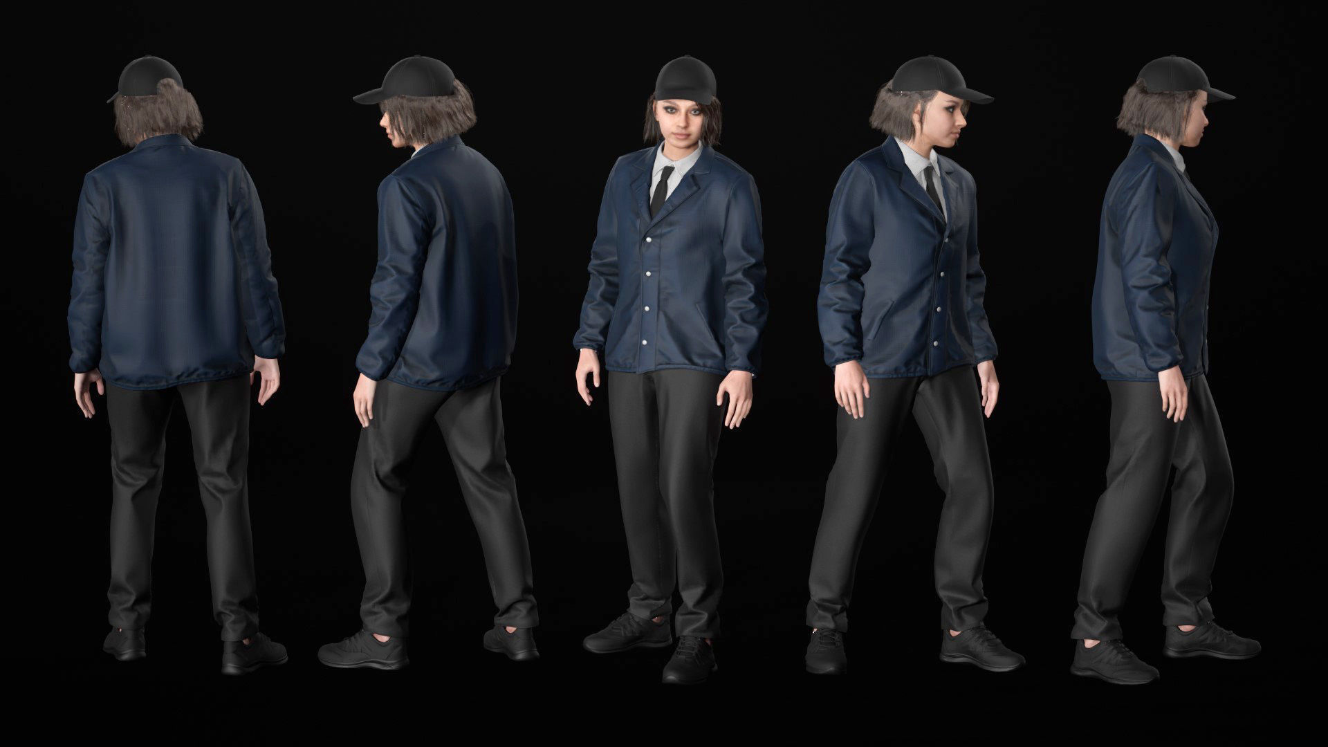 Mens and Womens Prisoner and Agent outfits 3D Model Collection_50