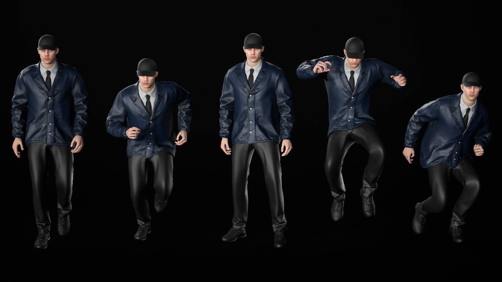 Mens and Womens Prisoner and Agent outfits 3D Model Collection_59