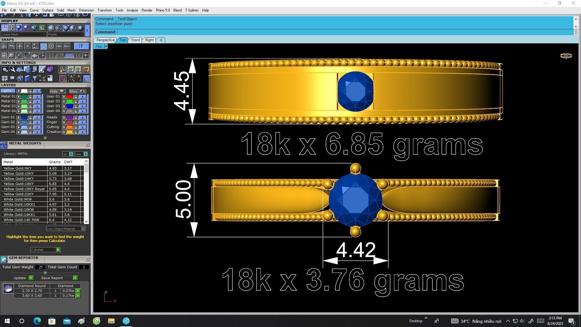 6709 Wedding Ring 3D print model_5