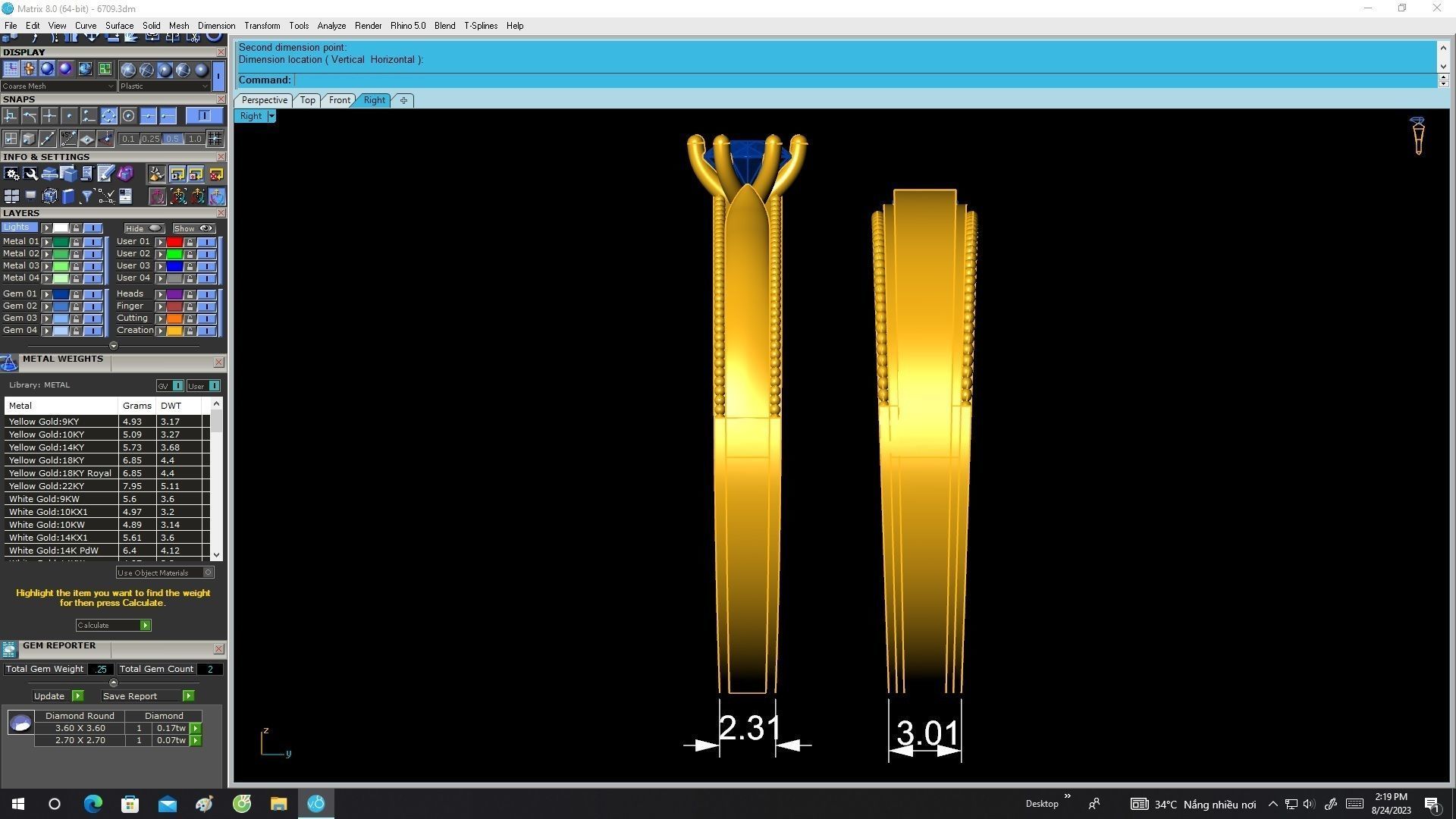 6709 Wedding Ring 3D print model_7