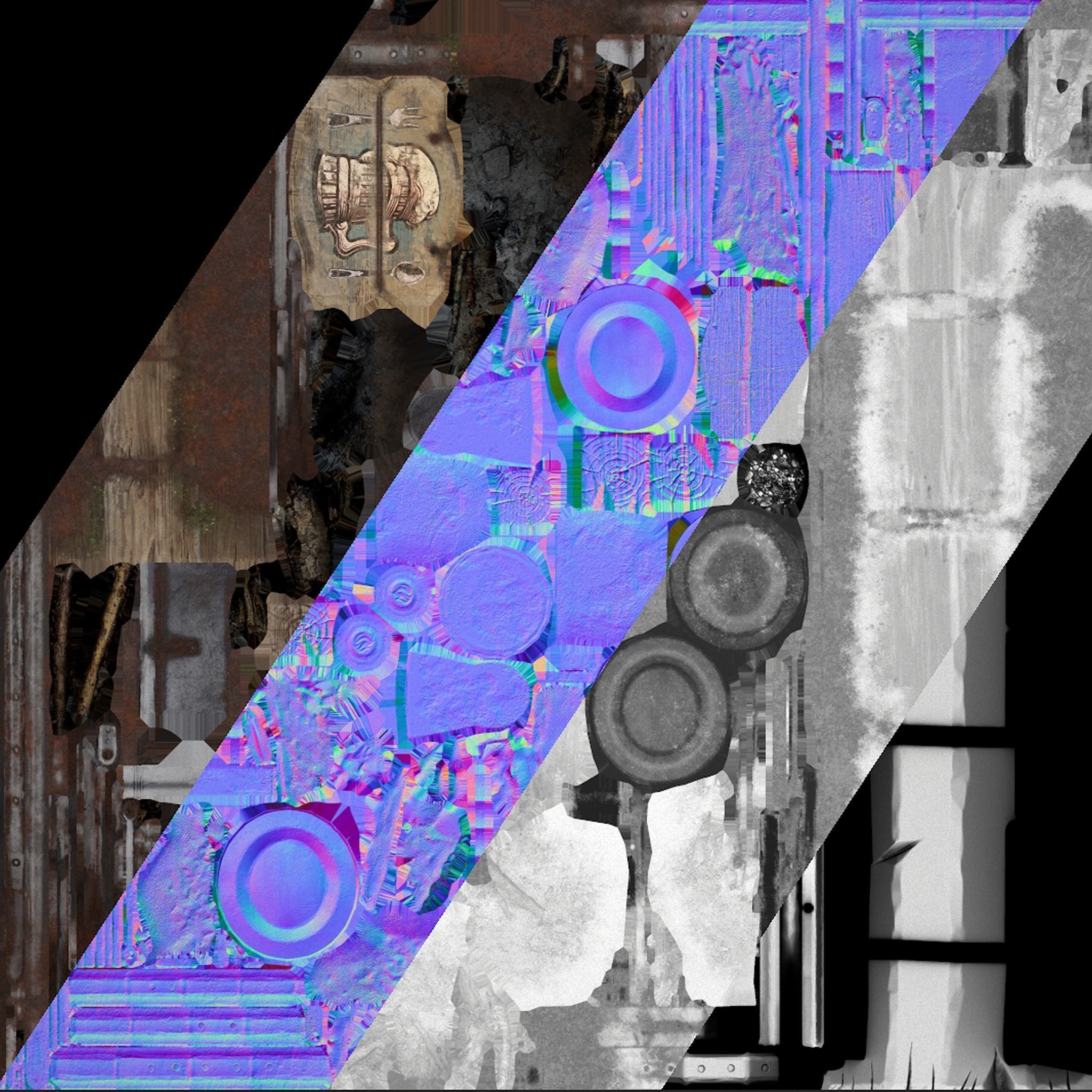 Medieval Fireplace Chimney Low-poly 3D model_25