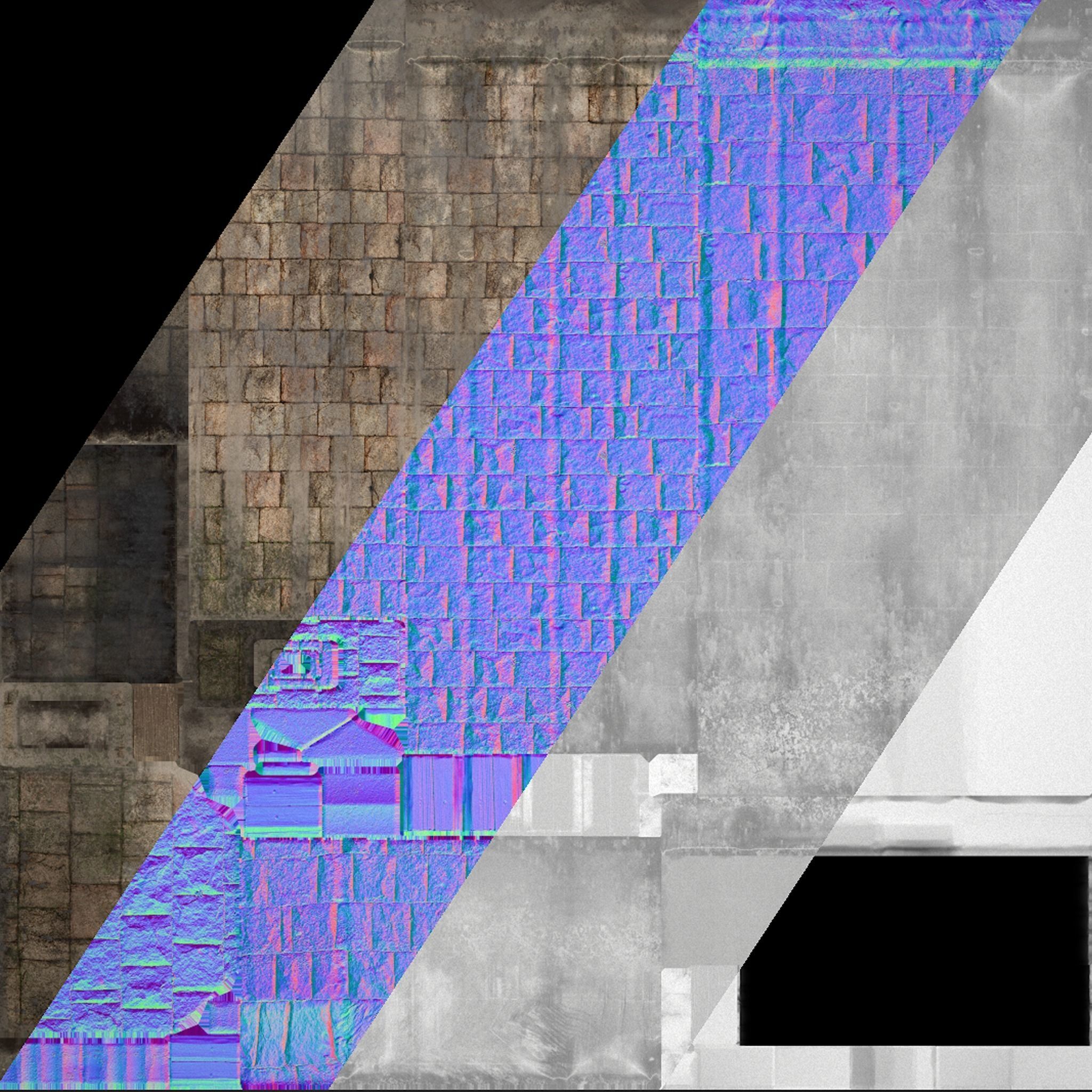 Medieval Fireplace Chimney Low-poly 3D model_24