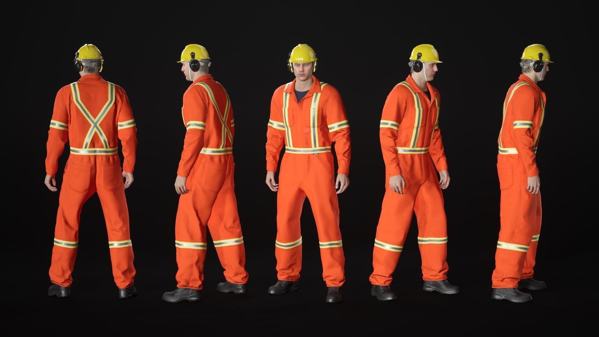 Mens and Womens Miner and Overalls Outfits 3D Model Collection_65