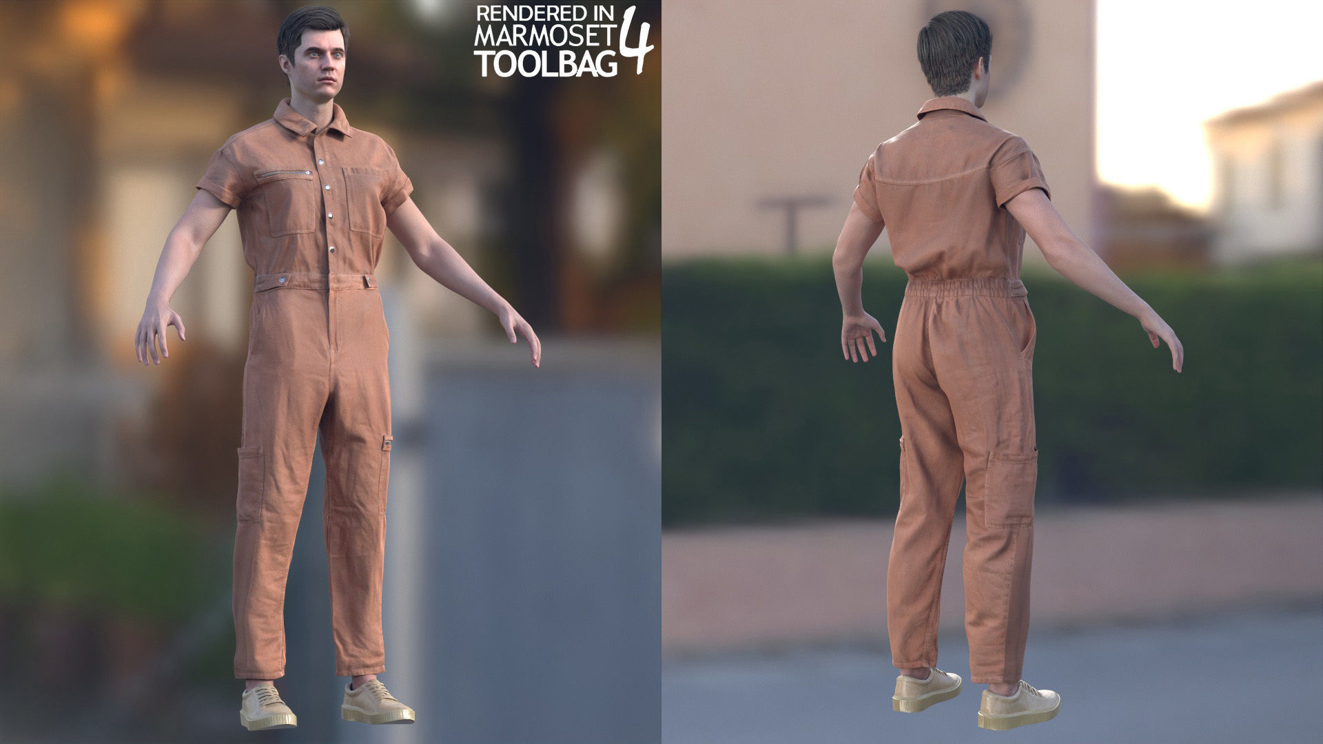 Mens and Womens Miner and Overalls Outfits 3D Model Collection_19